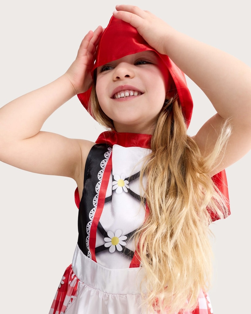 Little Red Riding Hood 2-Piece Fancy Dress Costume with Bag in Red thumbnail 3