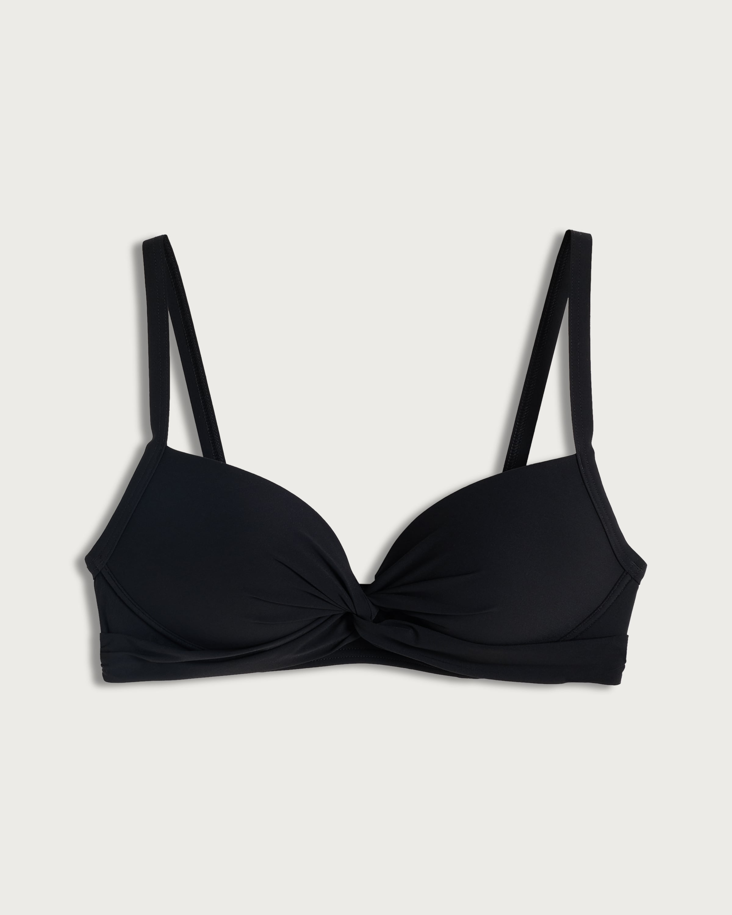 F&F Contour Twist Front Bikini Top in Black thumbnail 4