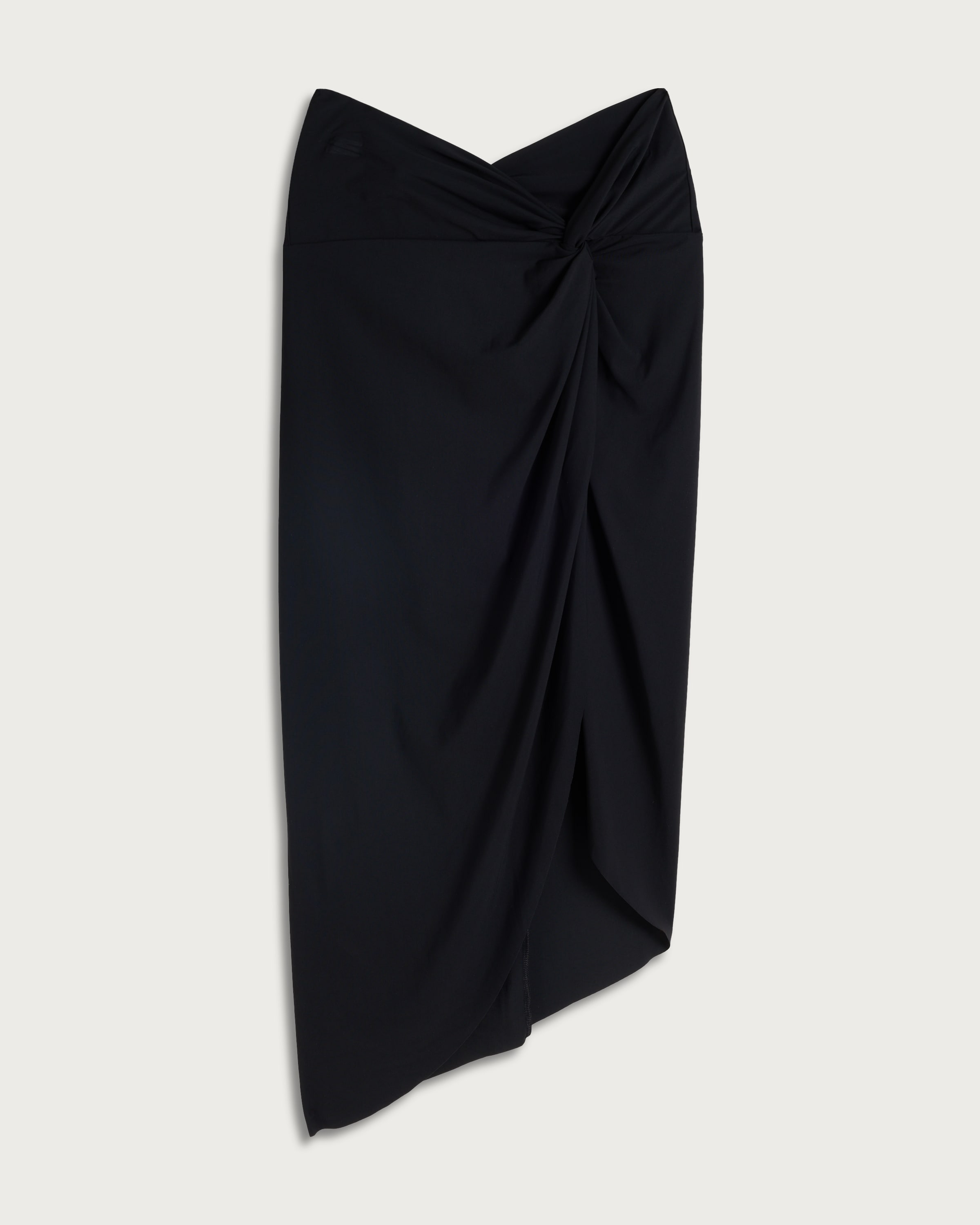 F&F Contour Twist Front Sarong in Black thumbnail 4