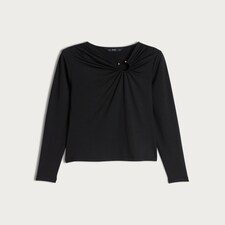 F&F Polyamide Ring Detail Long Sleeved Top in Black thumbnail 4
