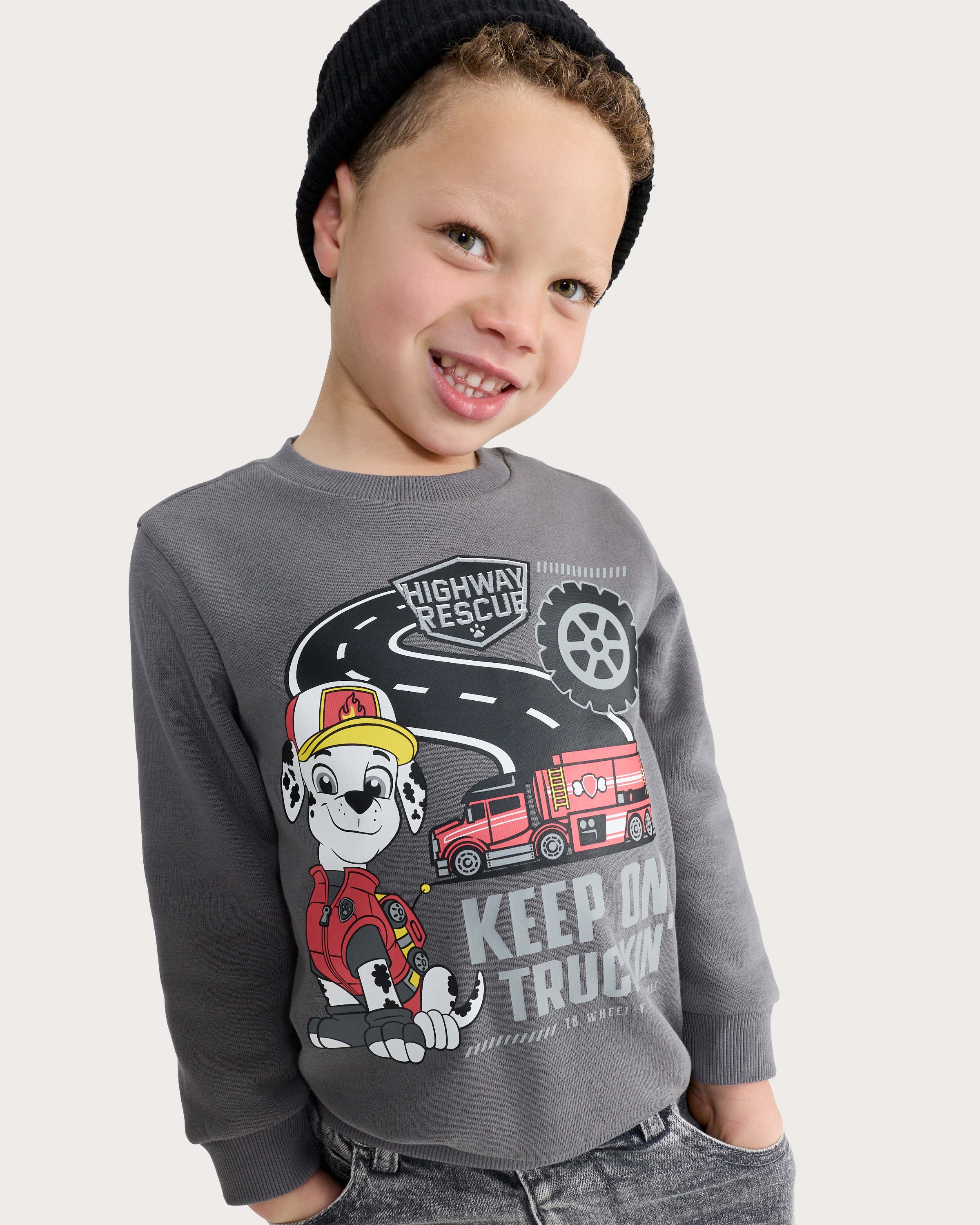 Paw Patrol Cotton Rich Keep on Truckin' Sweatshirt in Grey