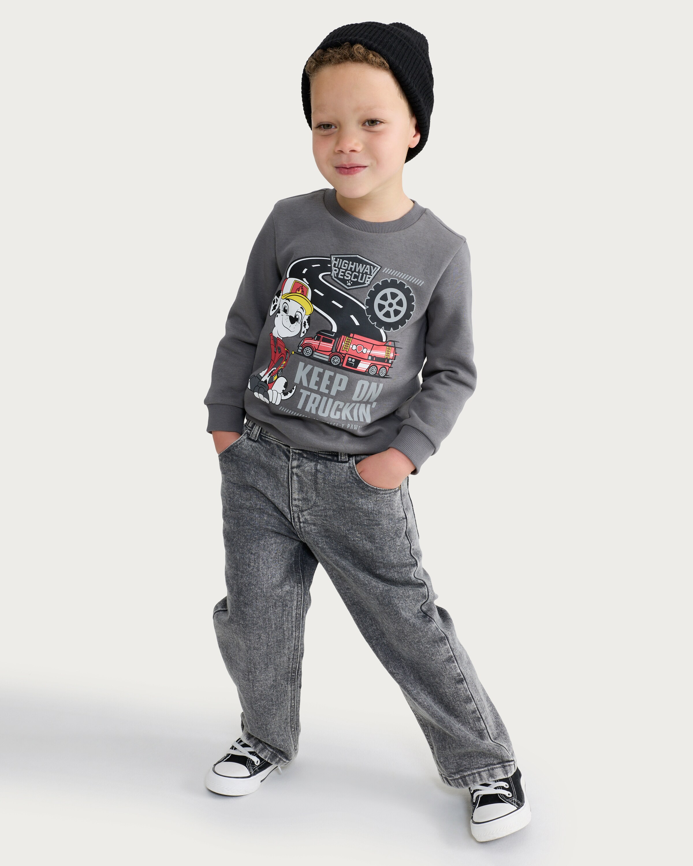 Paw Patrol Cotton Rich Keep on Truckin' Sweatshirt in Grey thumbnail 2