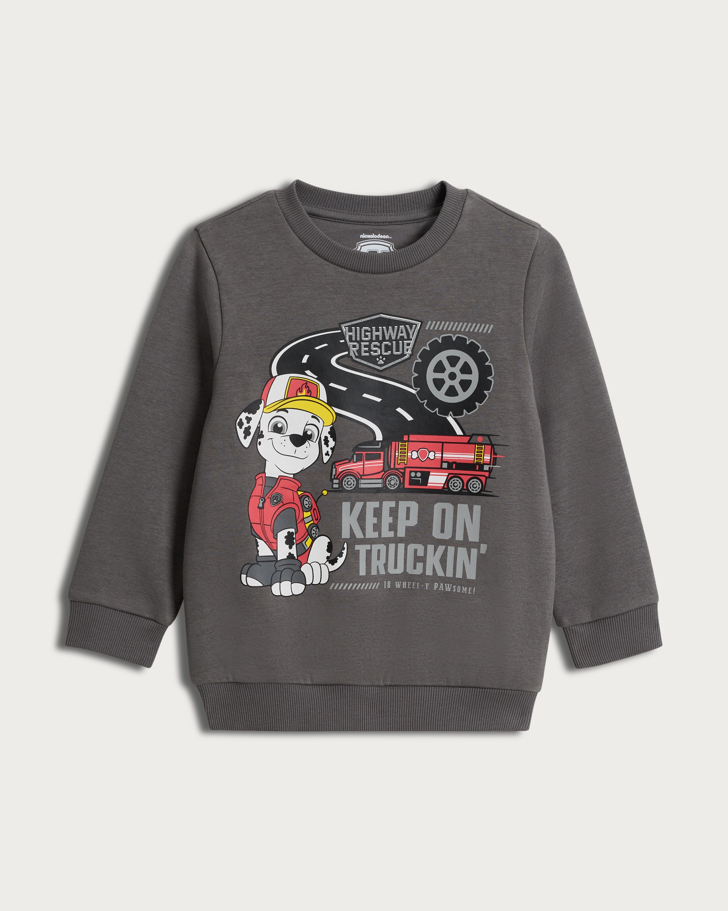 Paw Patrol Cotton Rich Keep on Truckin' Sweatshirt in Grey thumbnail 4
