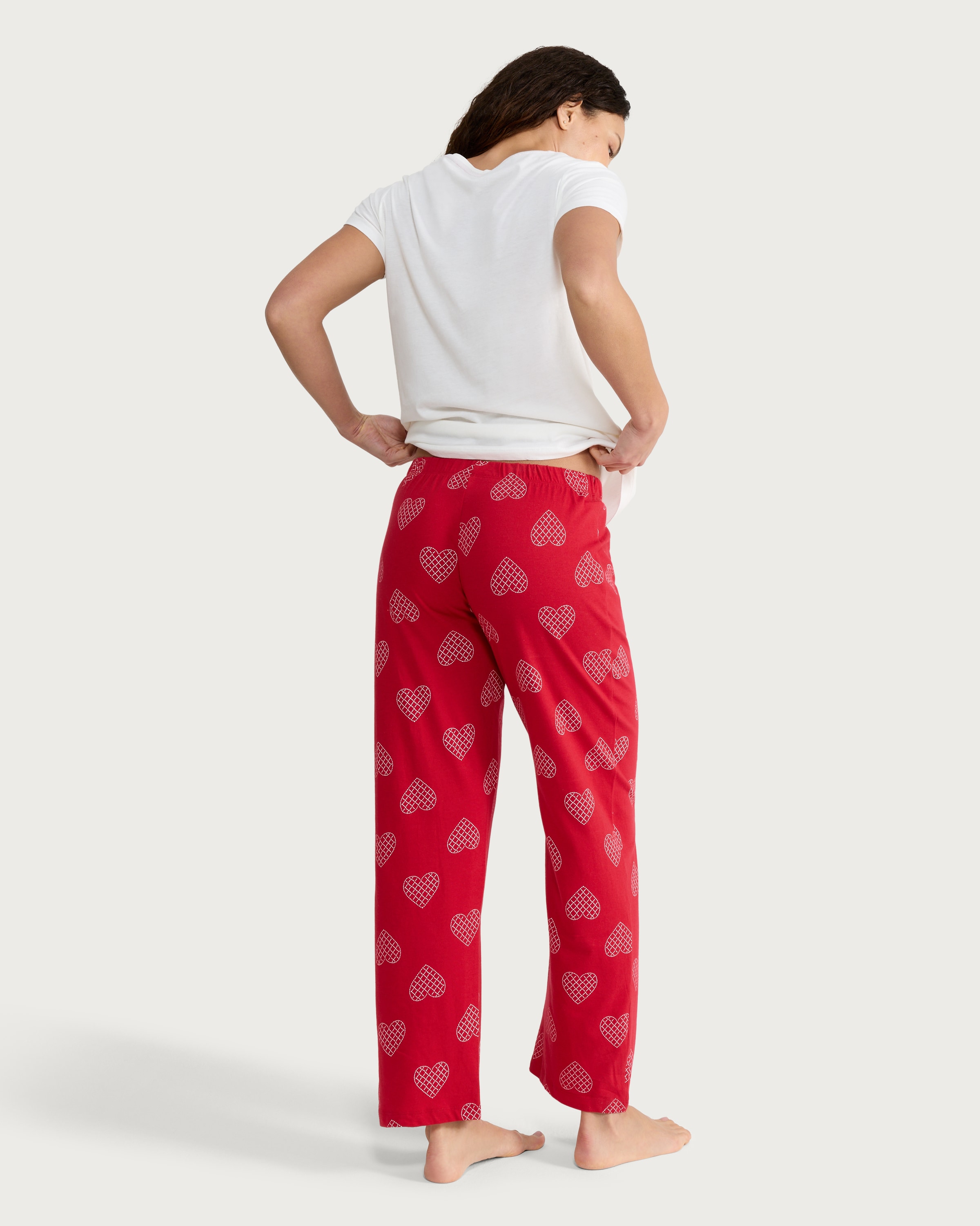 F&F Pure Cotton Lovers Club Pyjama Set in Multi Red thumbnail 3