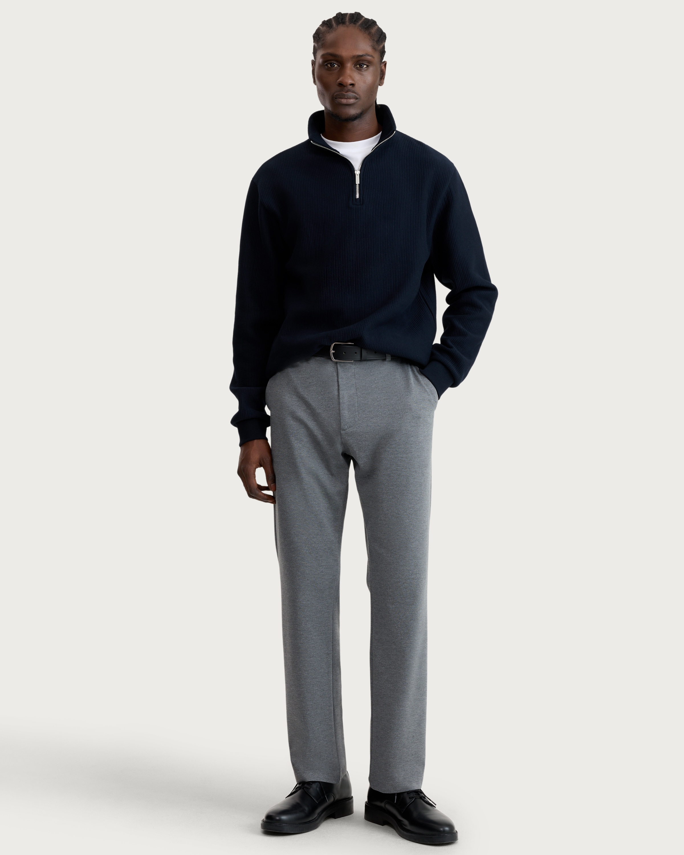 F&F Textured Straight Leg Chino Trousers in Grey