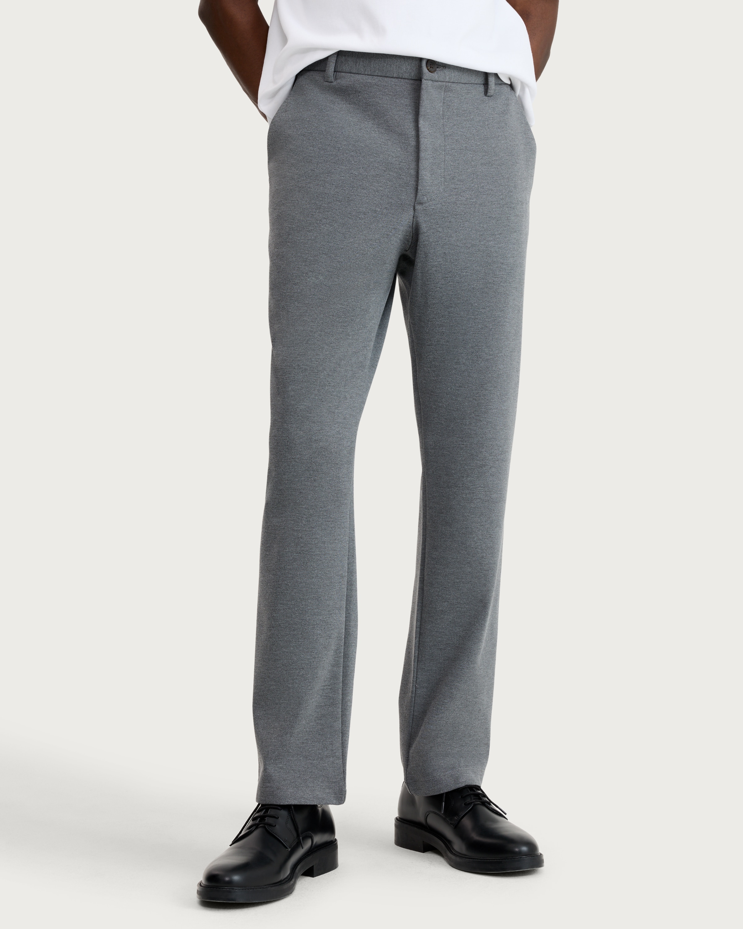 F&F Textured Straight Leg Chino Trousers in Grey thumbnail 2
