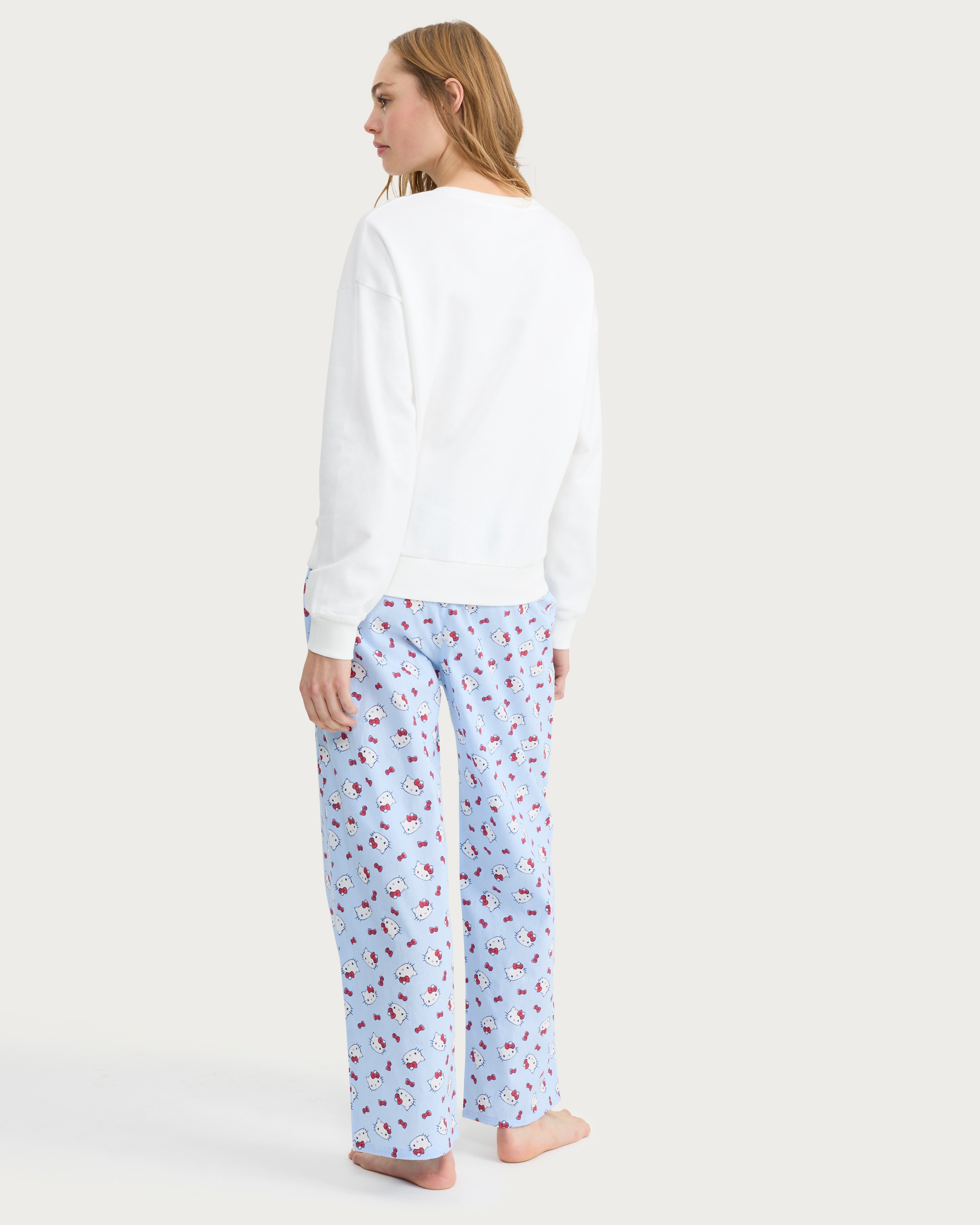 Hello Kitty Pure Cotton Sweatshirt Pyjama Set in Multi Blue thumbnail 3