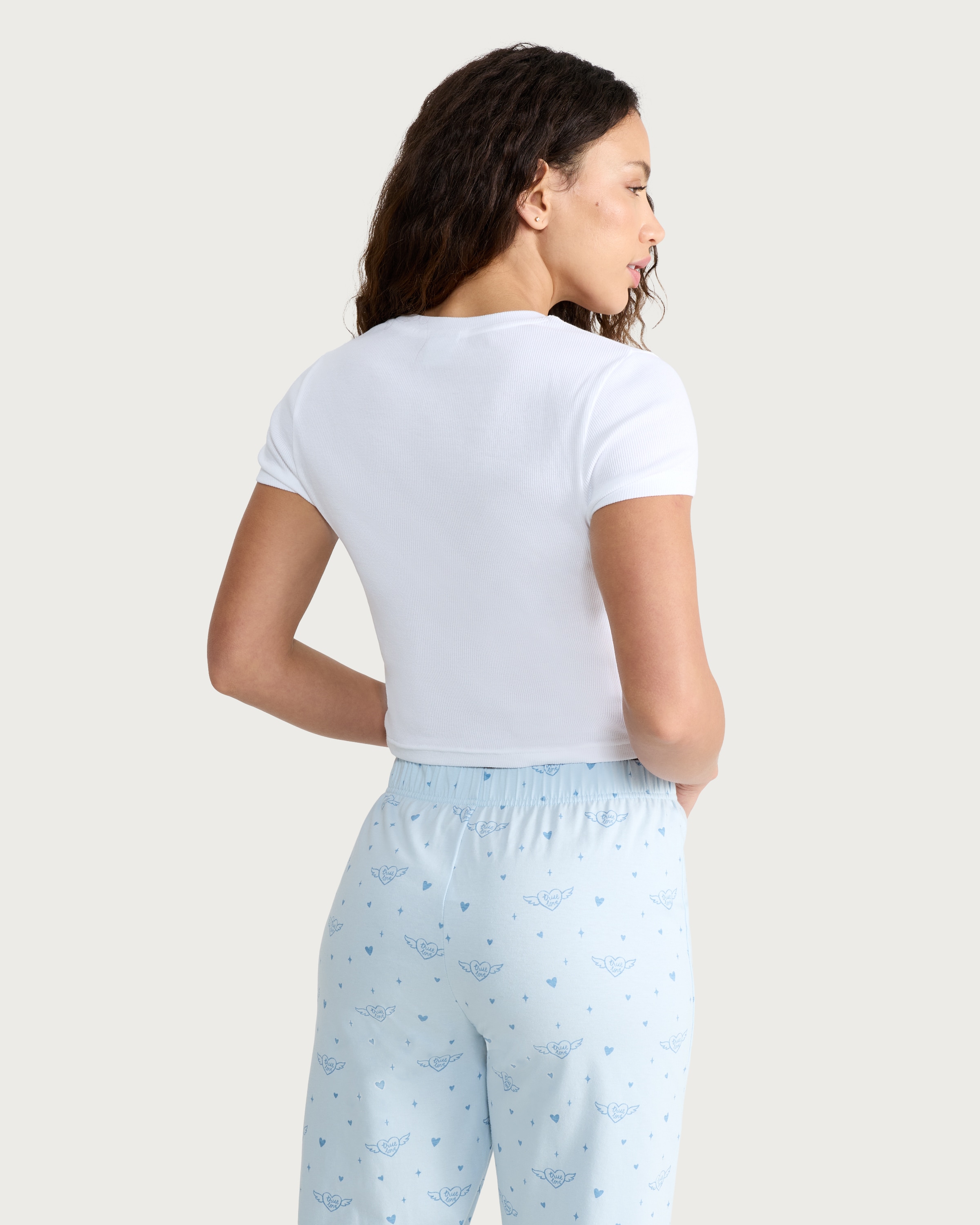 Disney Stitch Ribbed T-Shirt and Bottoms Pyjama Set in Multi Pink thumbnail 3