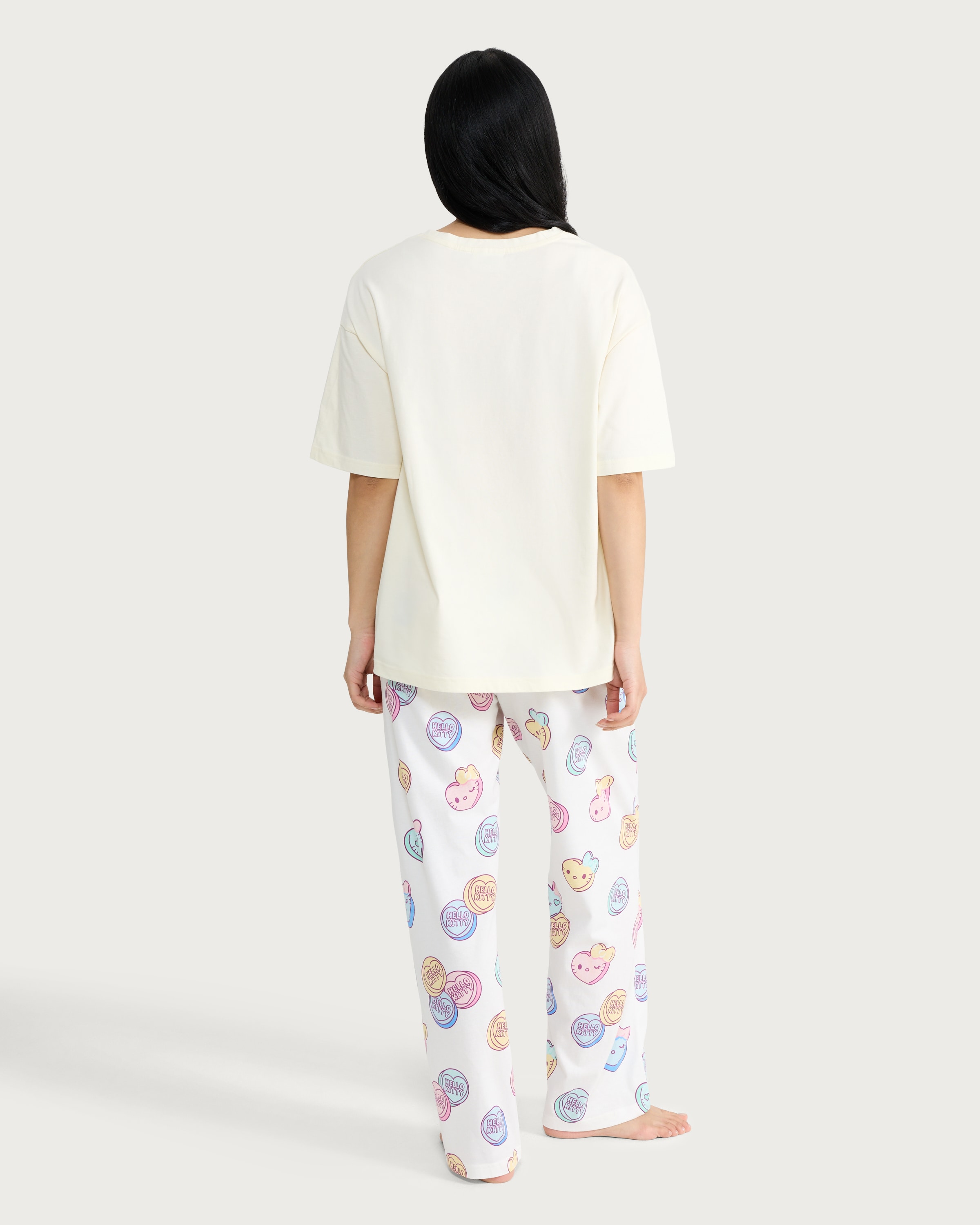 Hello Kitty Pure Cotton Pyjama Set in Multi Yellow thumbnail 3