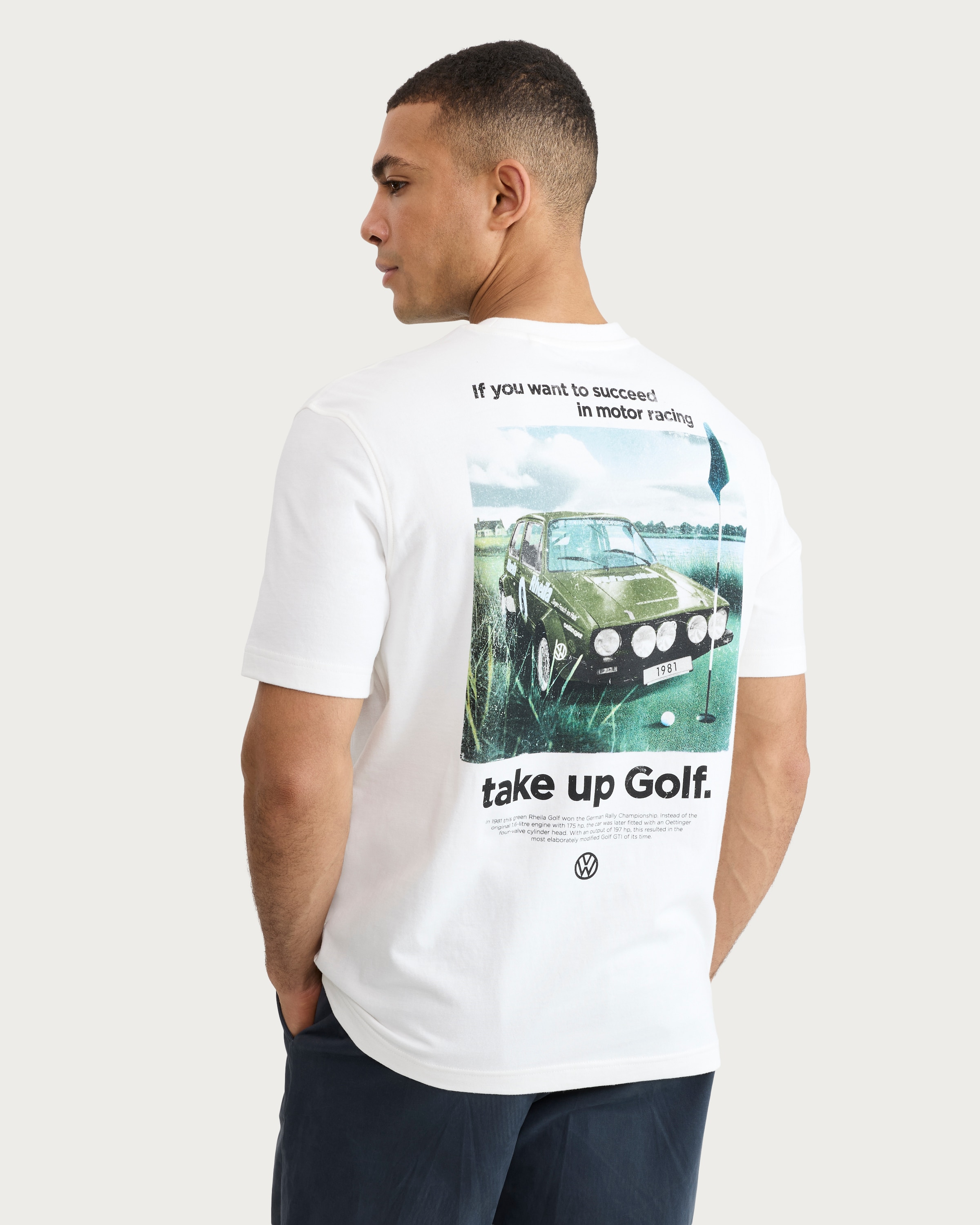 Volkswagen Pure Cotton Golf T-Shirt in Cream thumbnail 3