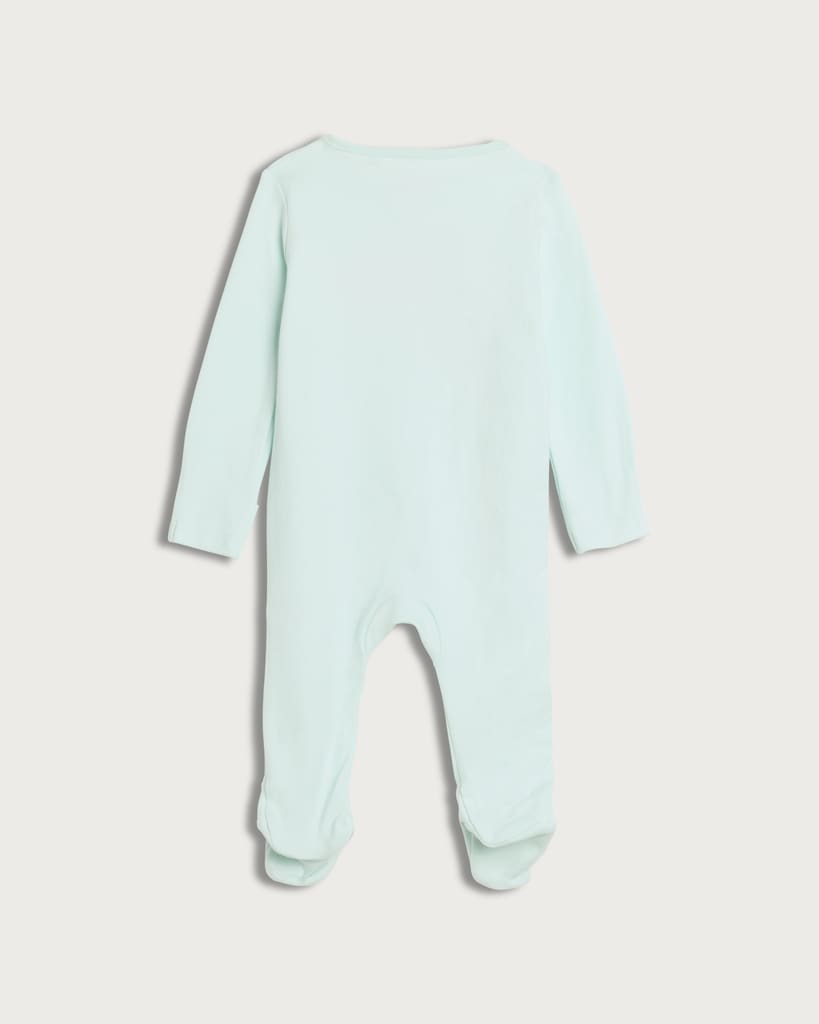 F&F Baby Pure Cotton I Love My Daddy Long Sleeved Sleepsuit in Blue thumbnail 2