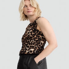 F&F Textured Leopard Print Sleeveless Smock Top in Neutral