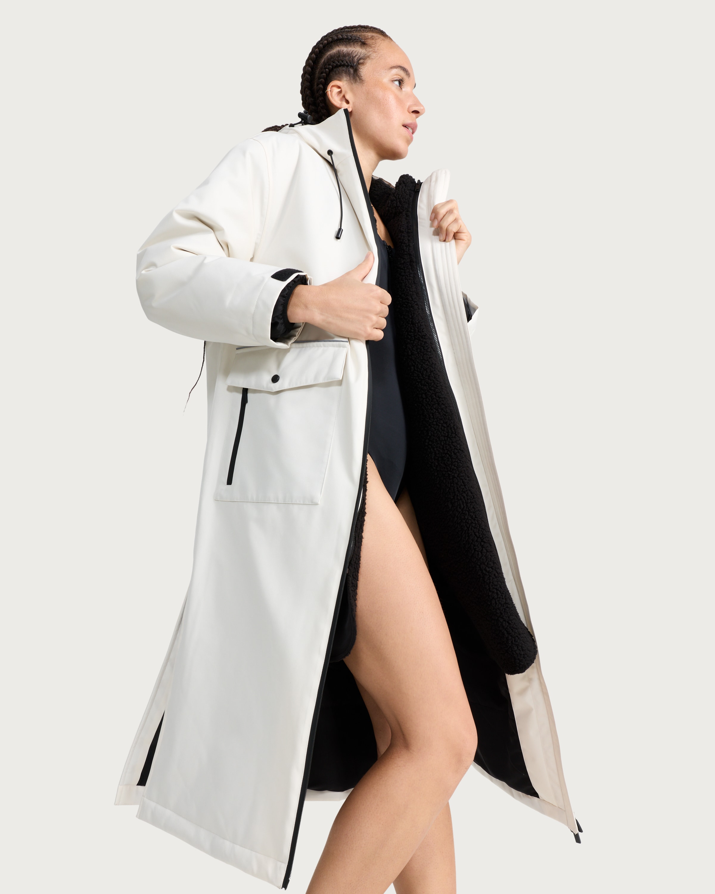 F&F Active EVERYWEATHER 3 in 1 Waterproof All Weather Robe in Cream