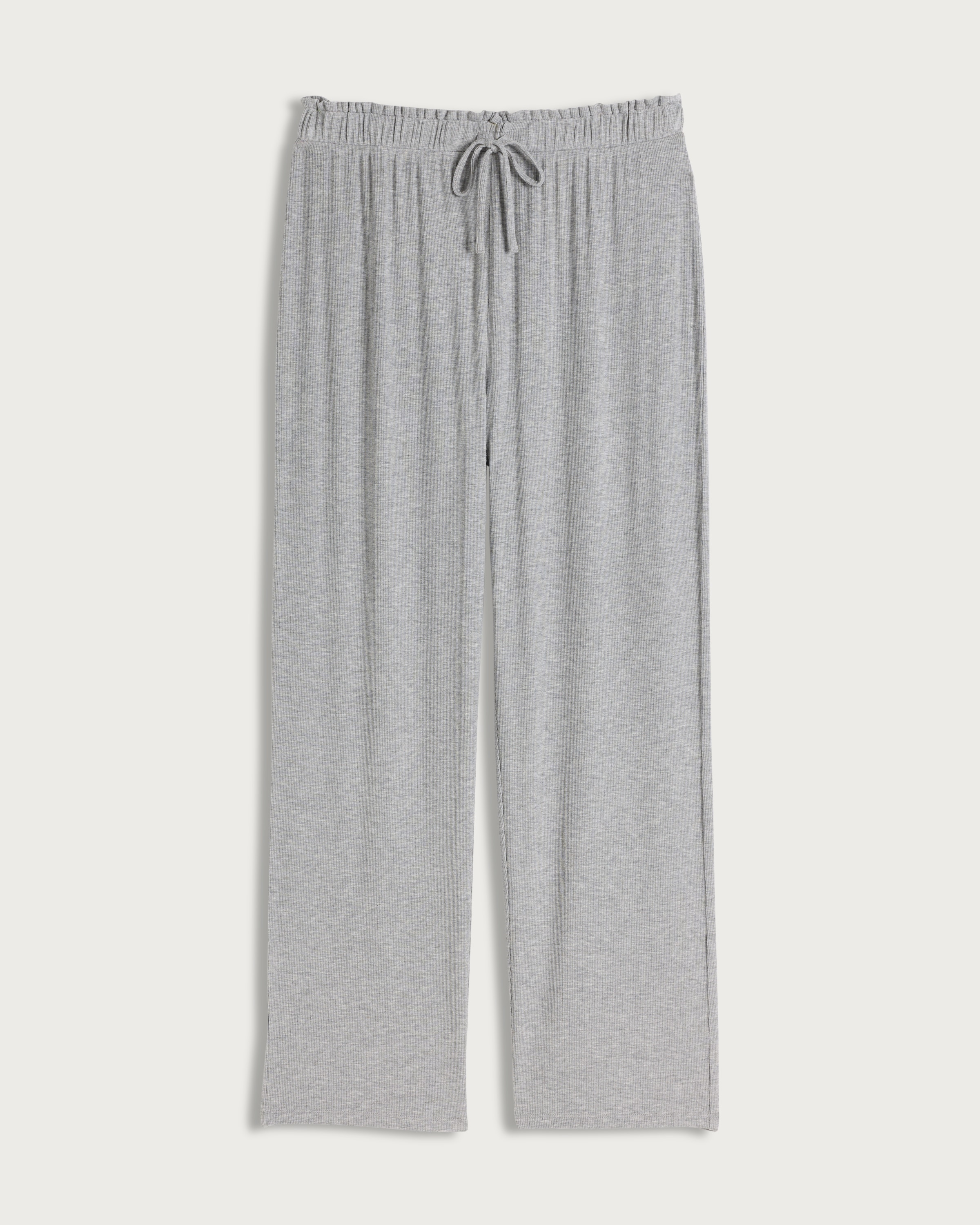 F&F CoolEase™ Ribbed Wide Leg Drawstring Pyjama Bottoms in Grey thumbnail 4