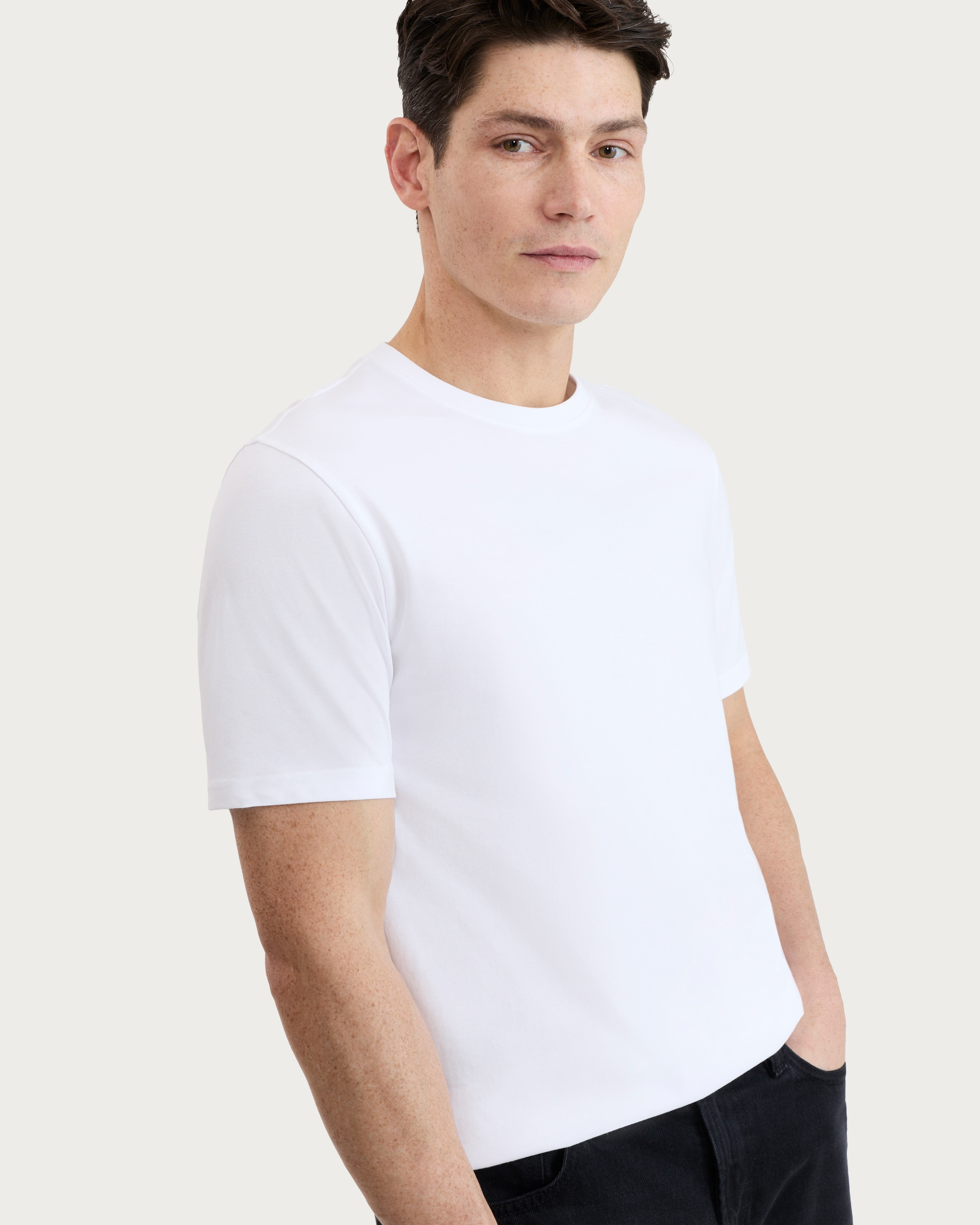 F&F Pure Cotton Short Sleeved Slim Fit T-Shirt in White