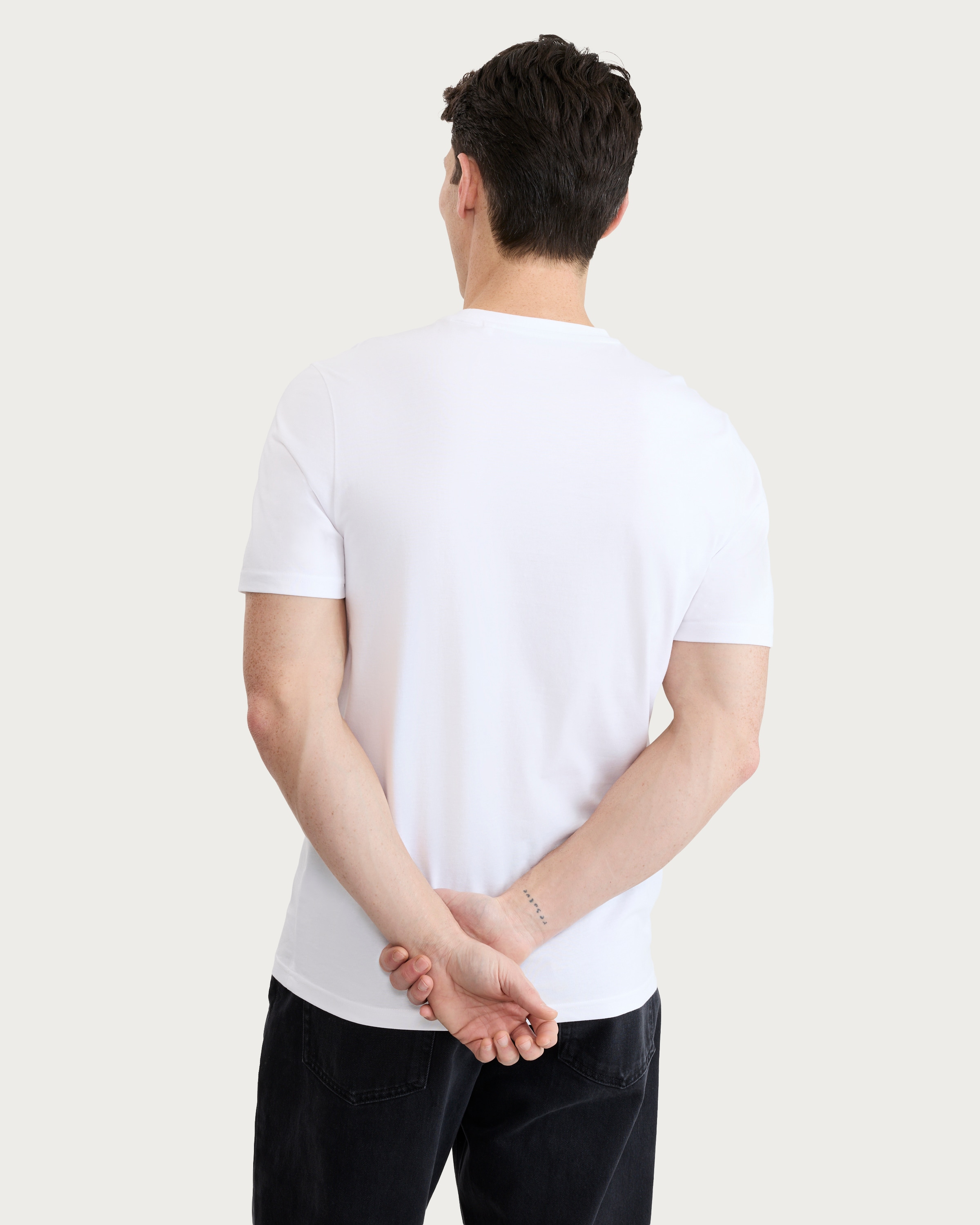 F&F Pure Cotton Short Sleeved Slim Fit T-Shirt in White thumbnail 3