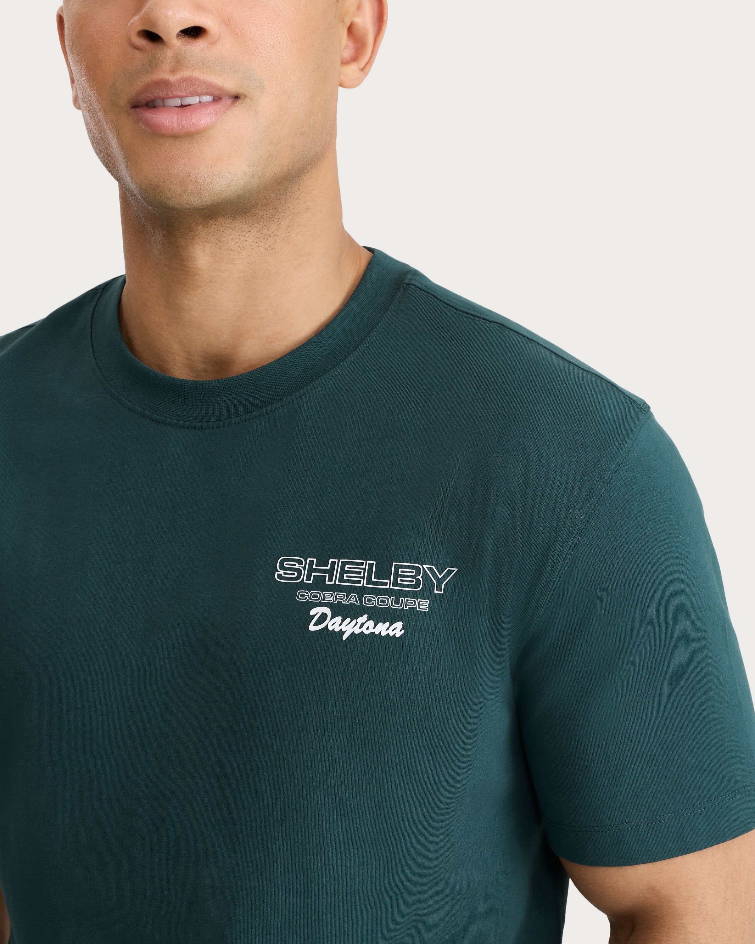 Shelby Pure Cotton Daytona Short Sleeved T-Shirt in Green thumbnail 2