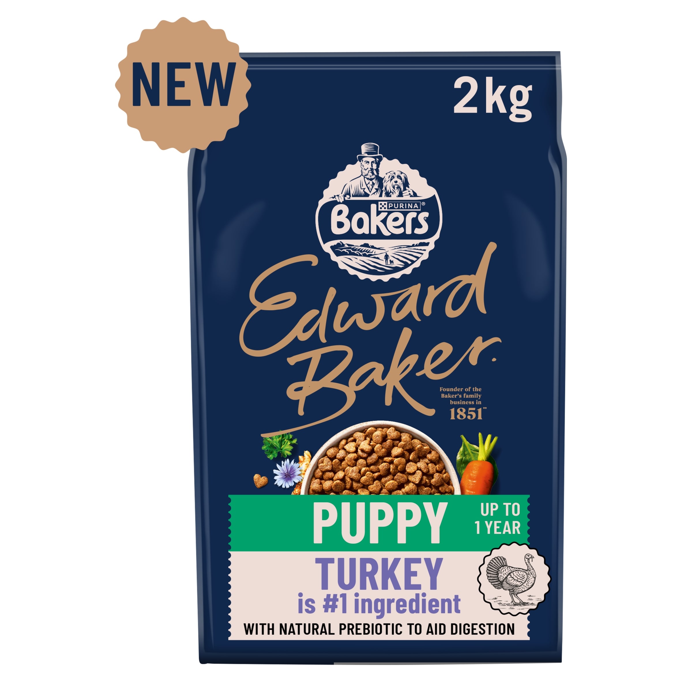 BAKERS Edward Baker Puppy Turkey Dry Dog Food 2kg