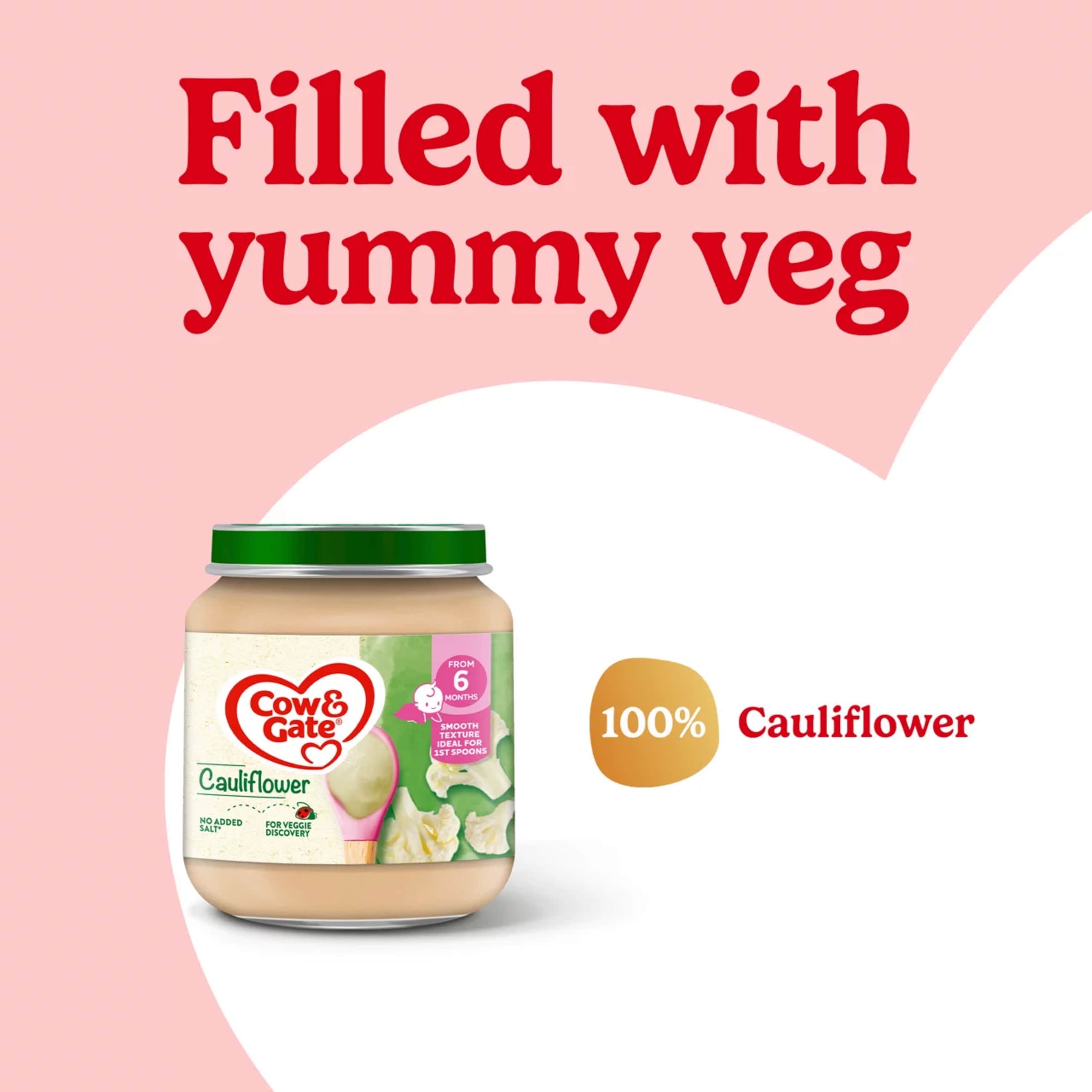 Cow & Gate Cauliflower Baby Food Snack Jar 6+ Months 125g thumbnail 3