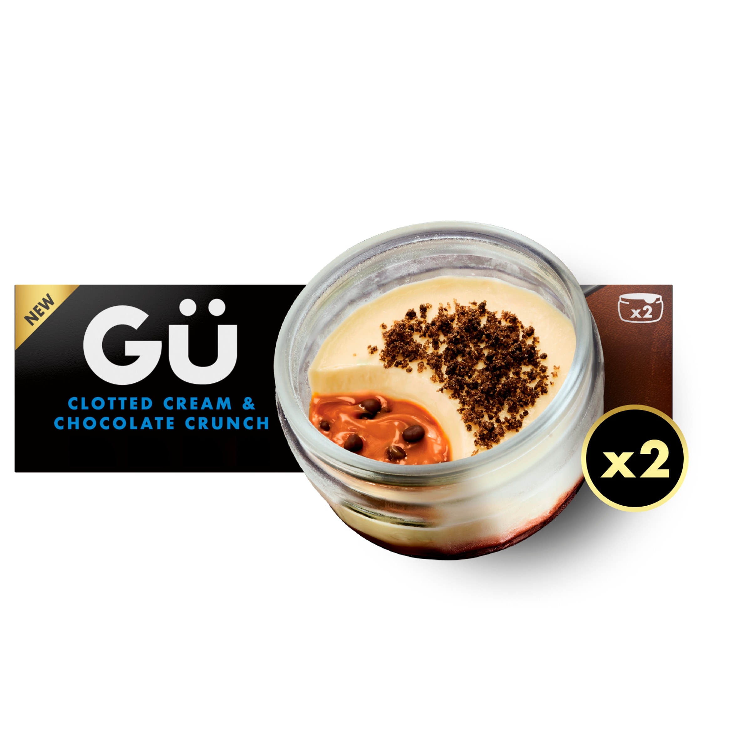 Gu Clotted Cream & Chocolate Crunch Frozen Dessert 2x80g thumbnail 2