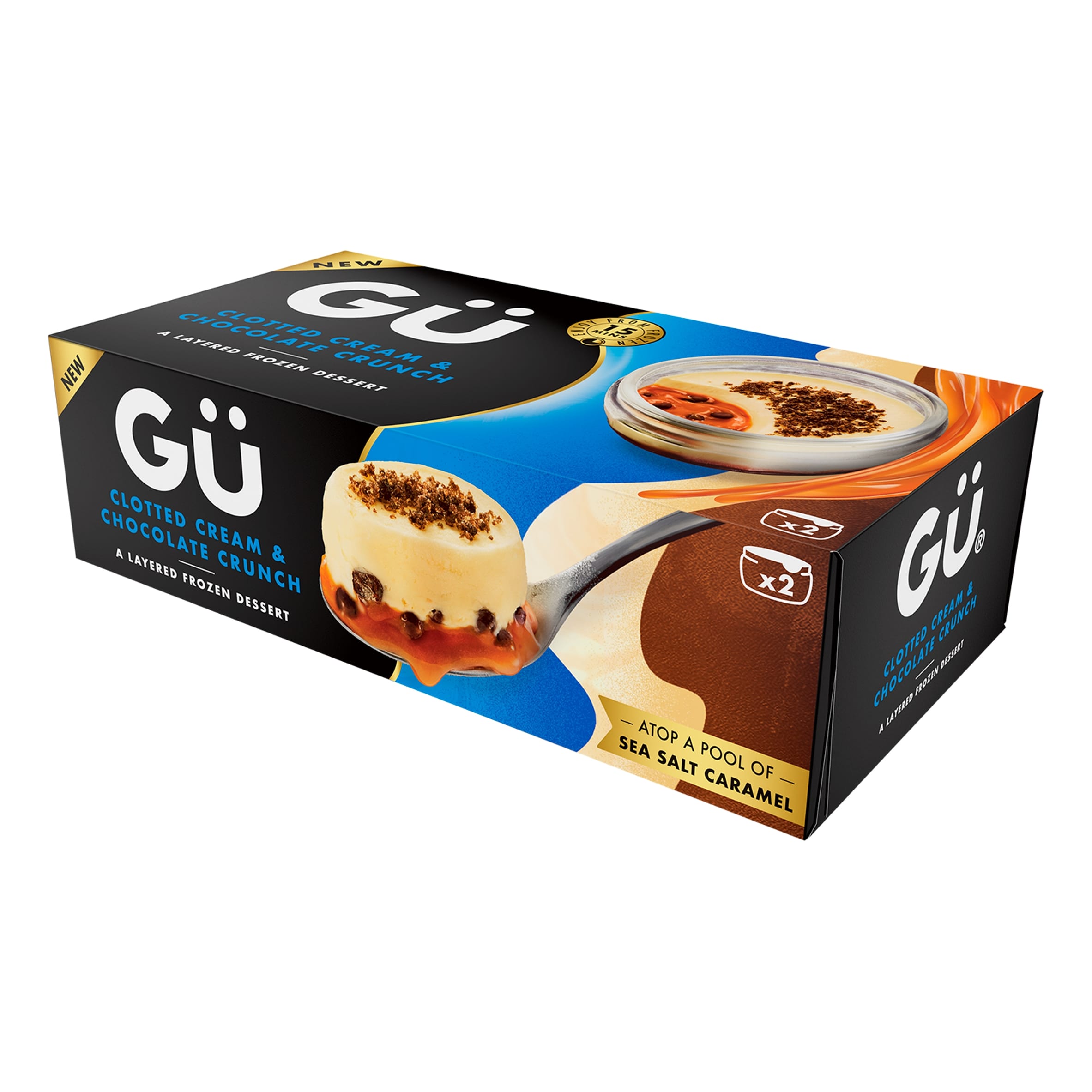 Gu Clotted Cream & Chocolate Crunch Frozen Dessert 2x80g thumbnail 3