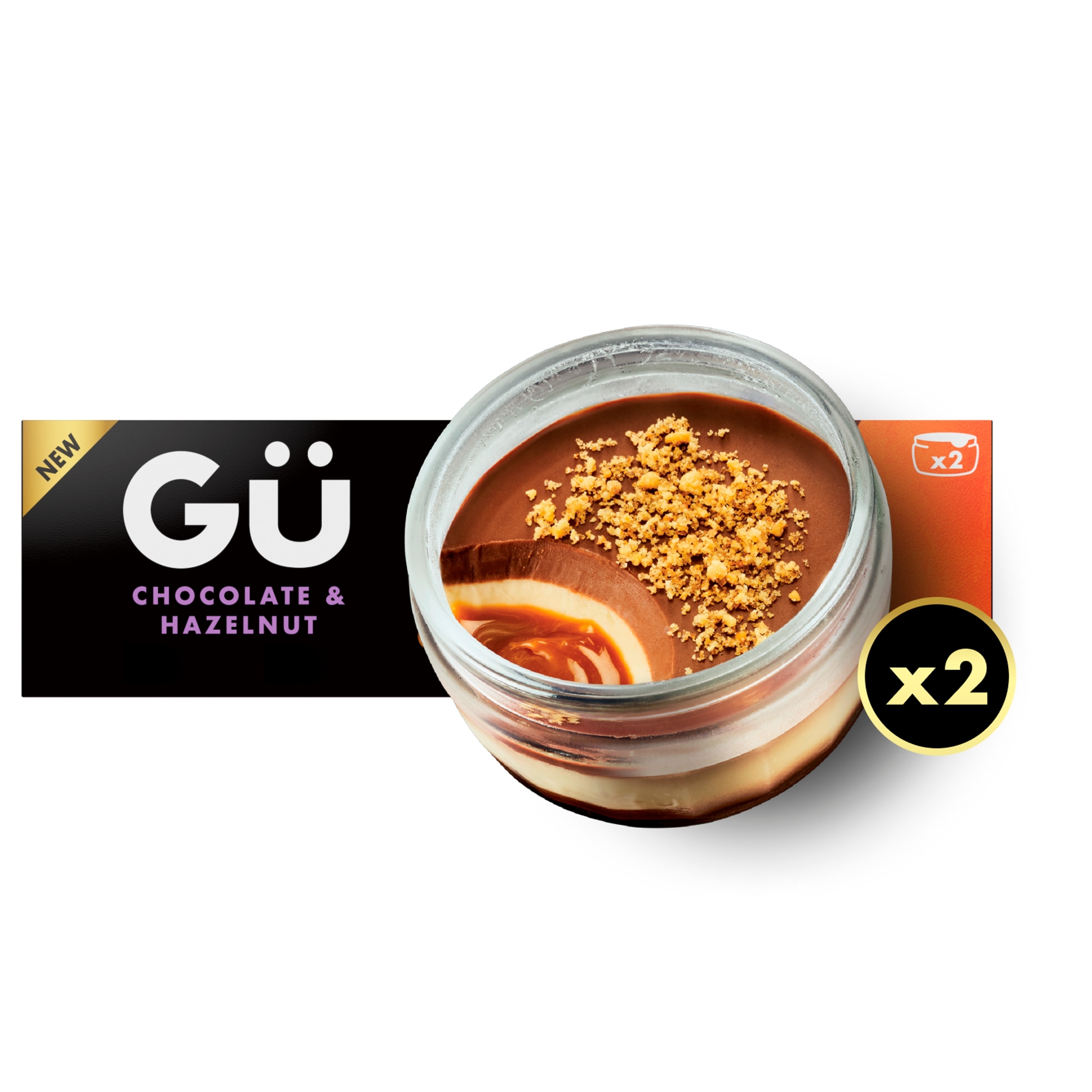 Gu Chocolate & Hazelnut Frozen Dessert 2x80g thumbnail 2