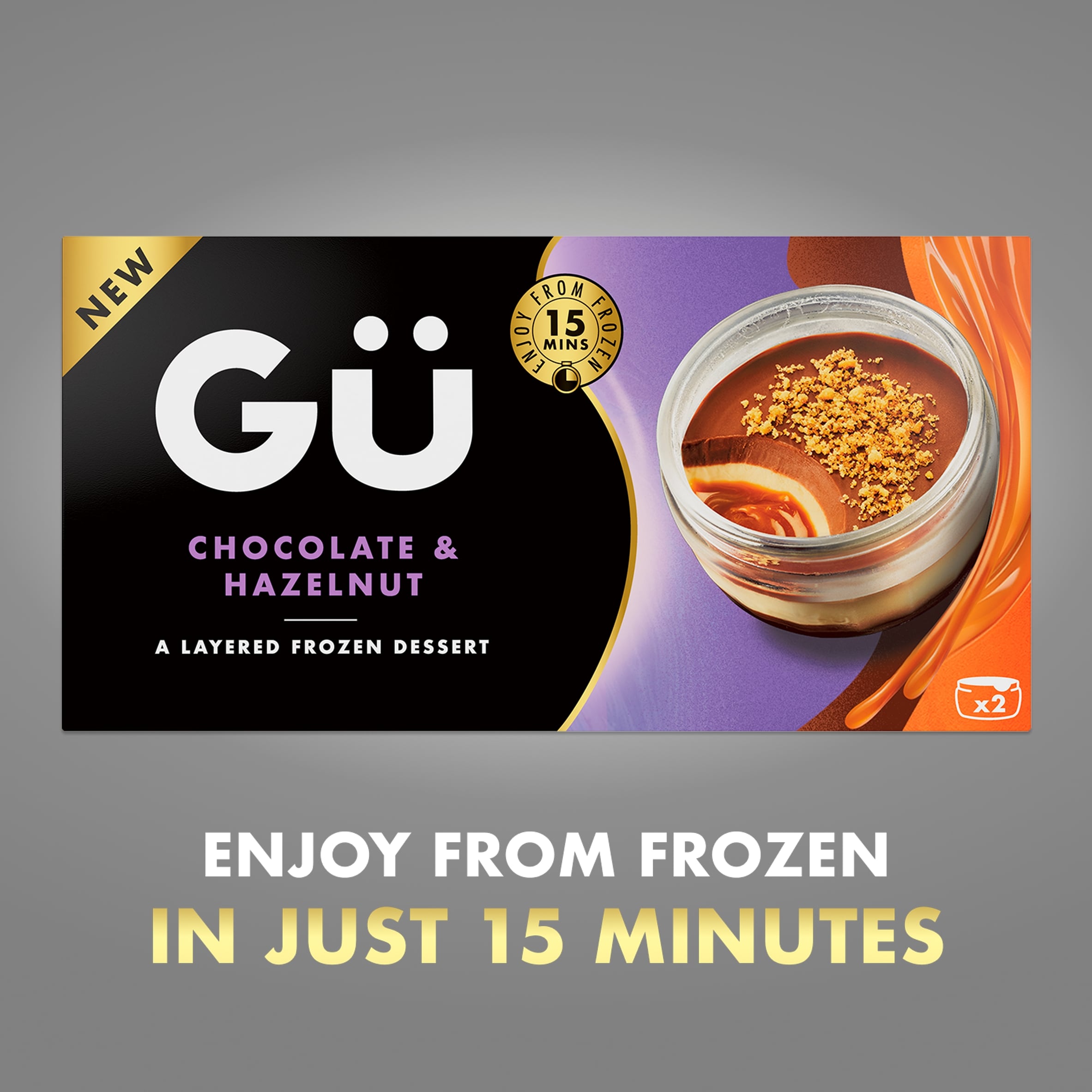 Gu Chocolate & Hazelnut Frozen Dessert 2x80g thumbnail 5
