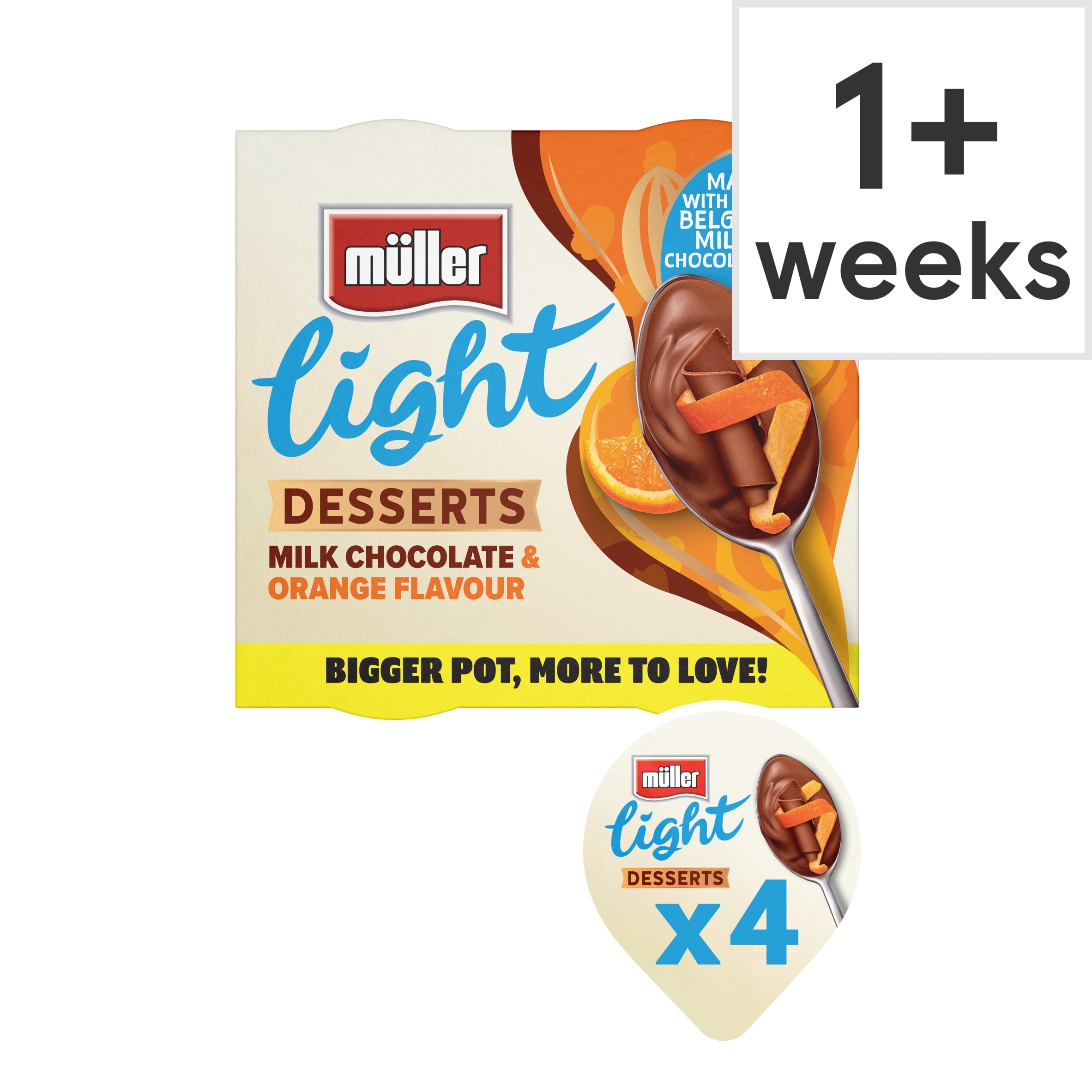 Muller Light Desserts Milk Chocolate & Orange flavour 4x90g