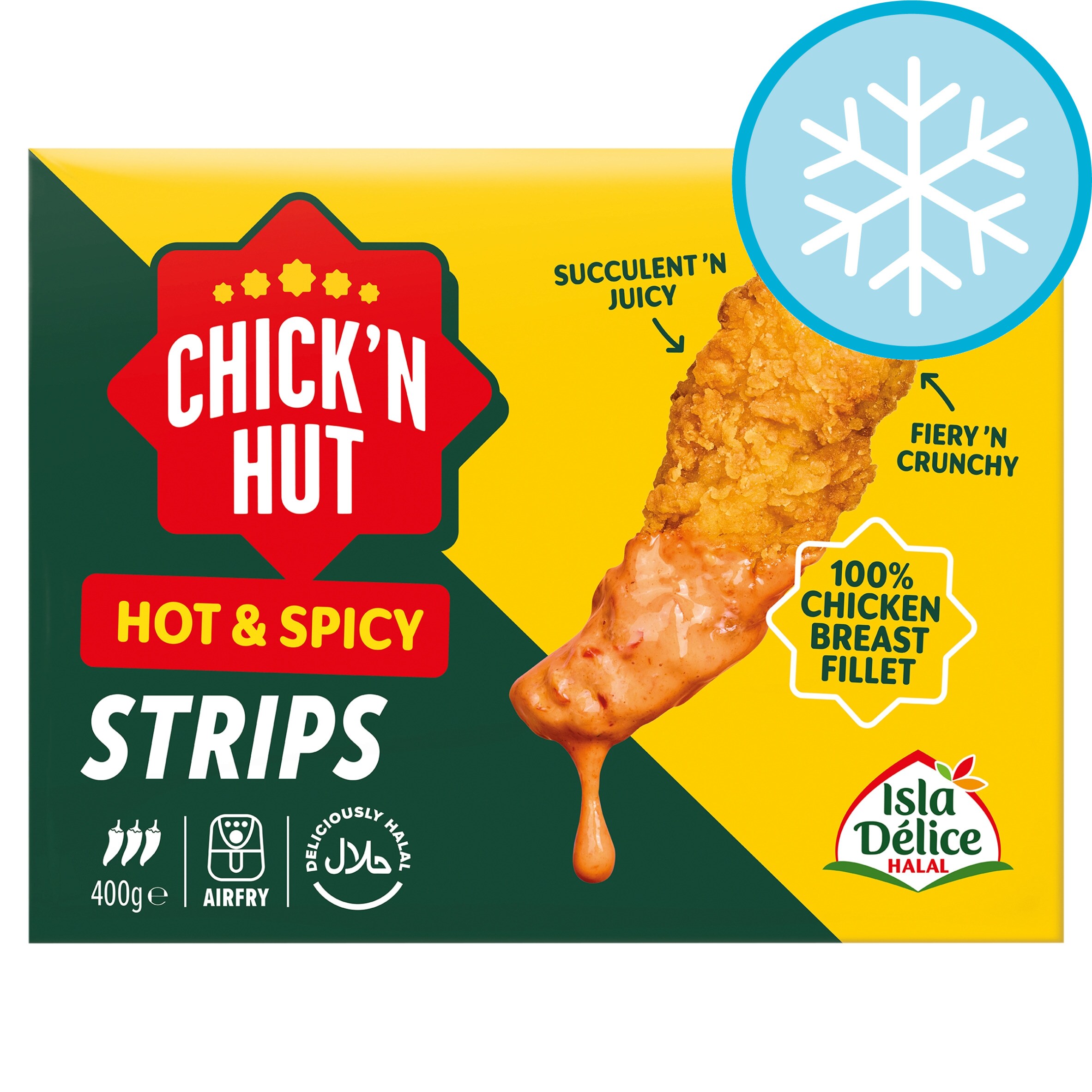 Isla Delice Halal Chick'n Hut Hot & Spicy Chicken Strips 400g