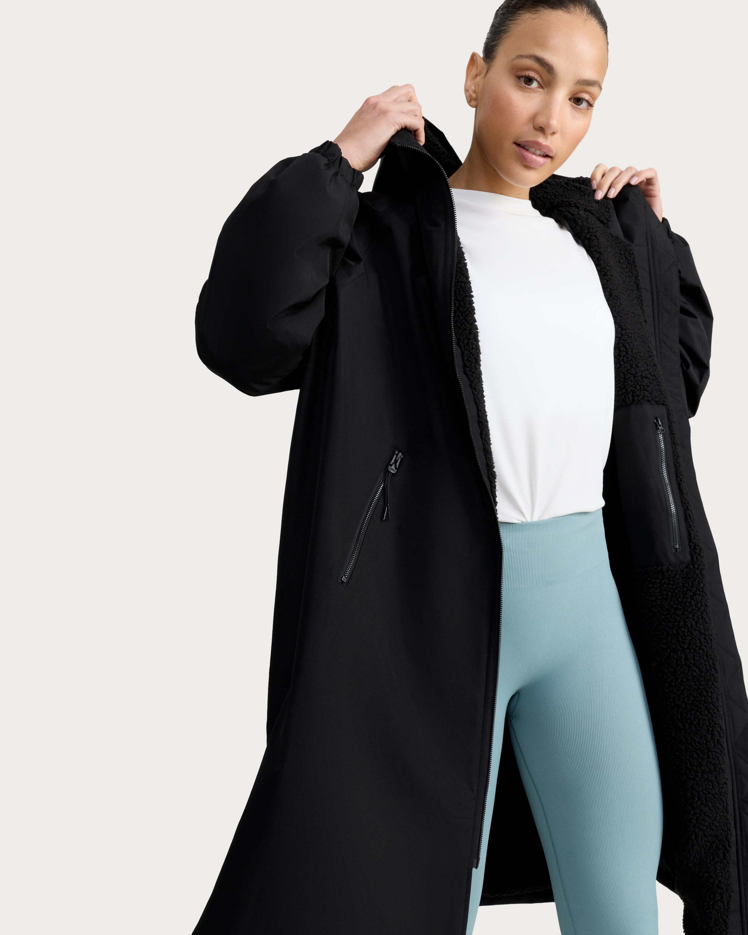 F&F Active EVERYWEATHER Waterproof All Weather Robe  in Black