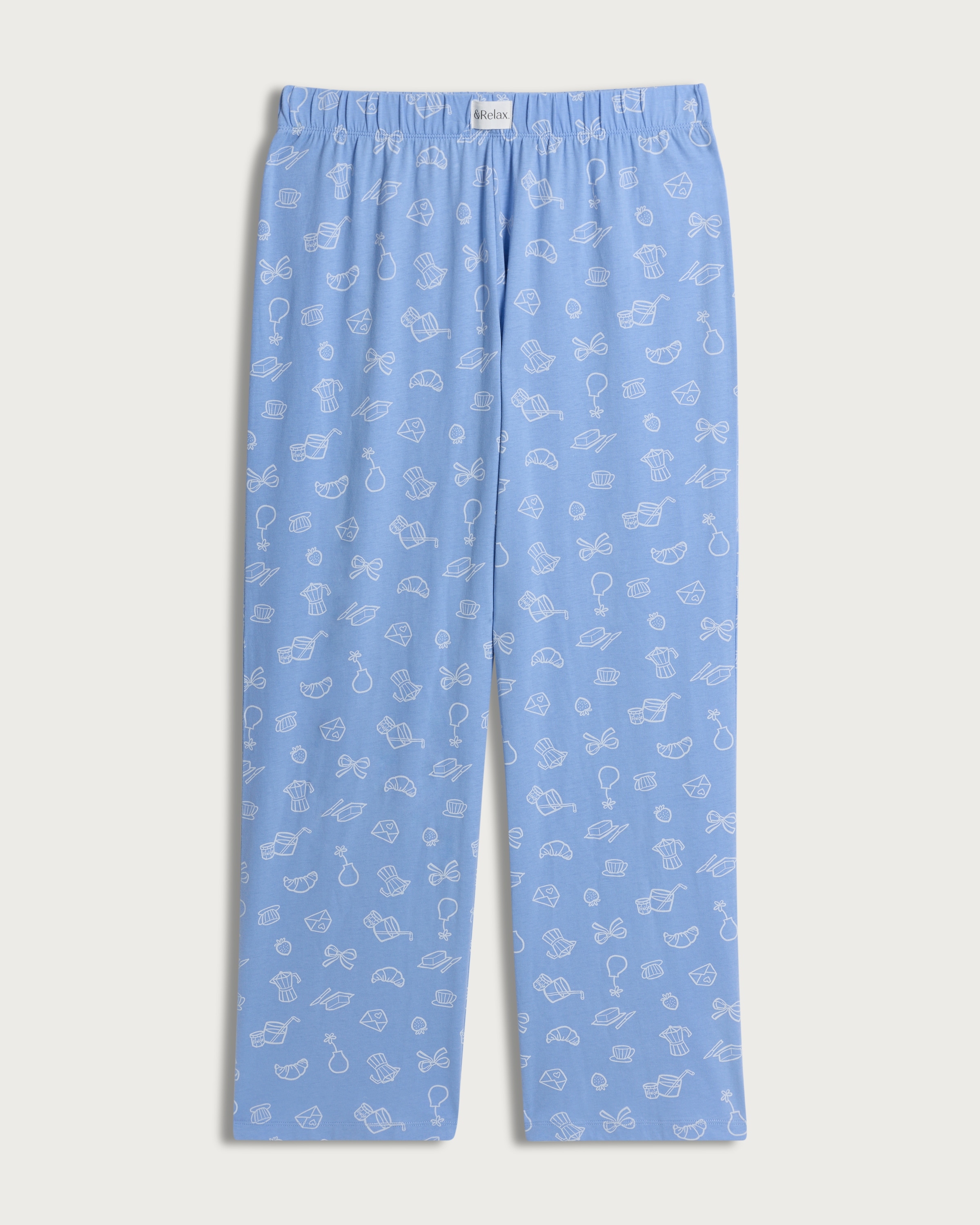 F&F Pure Cotton Printed Pyjama Bottoms in Blue thumbnail 4