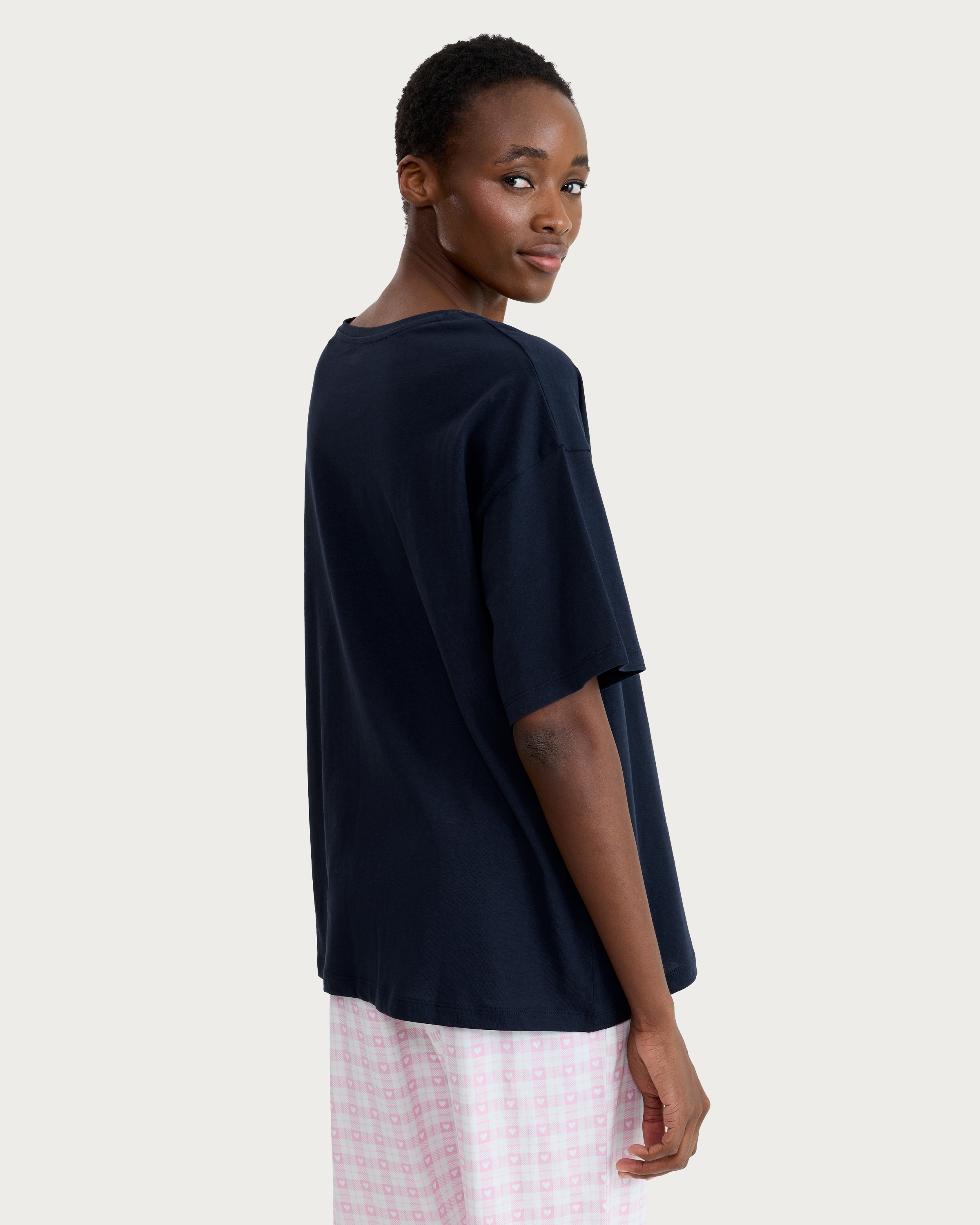 F&F Pure Cotton Coffee Club Pyjama T-Shirt in Navy thumbnail 3
