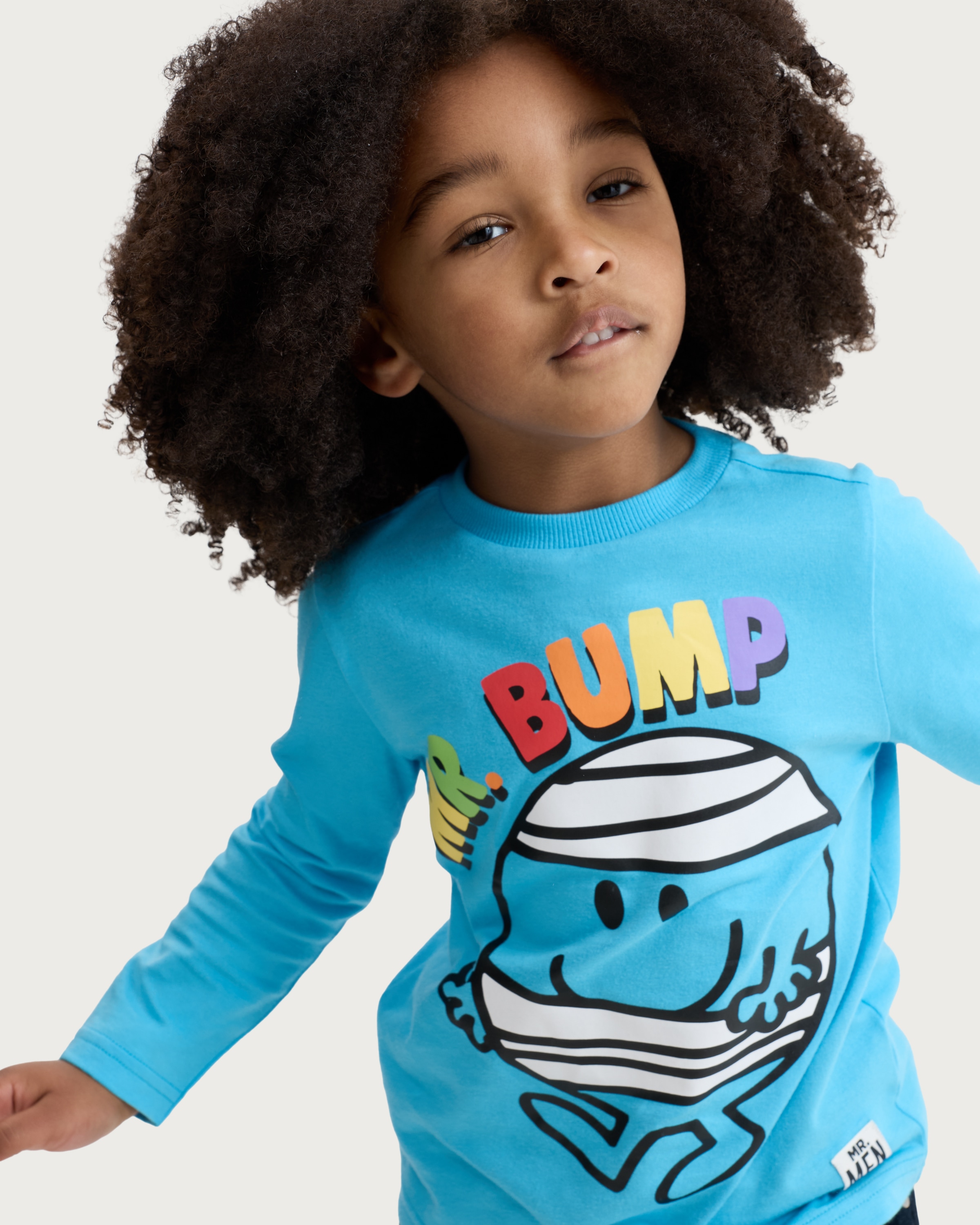 Mr Men & Little Miss Mr. Bump Pure Cotton Long Sleeved Top in Blue thumbnail 2