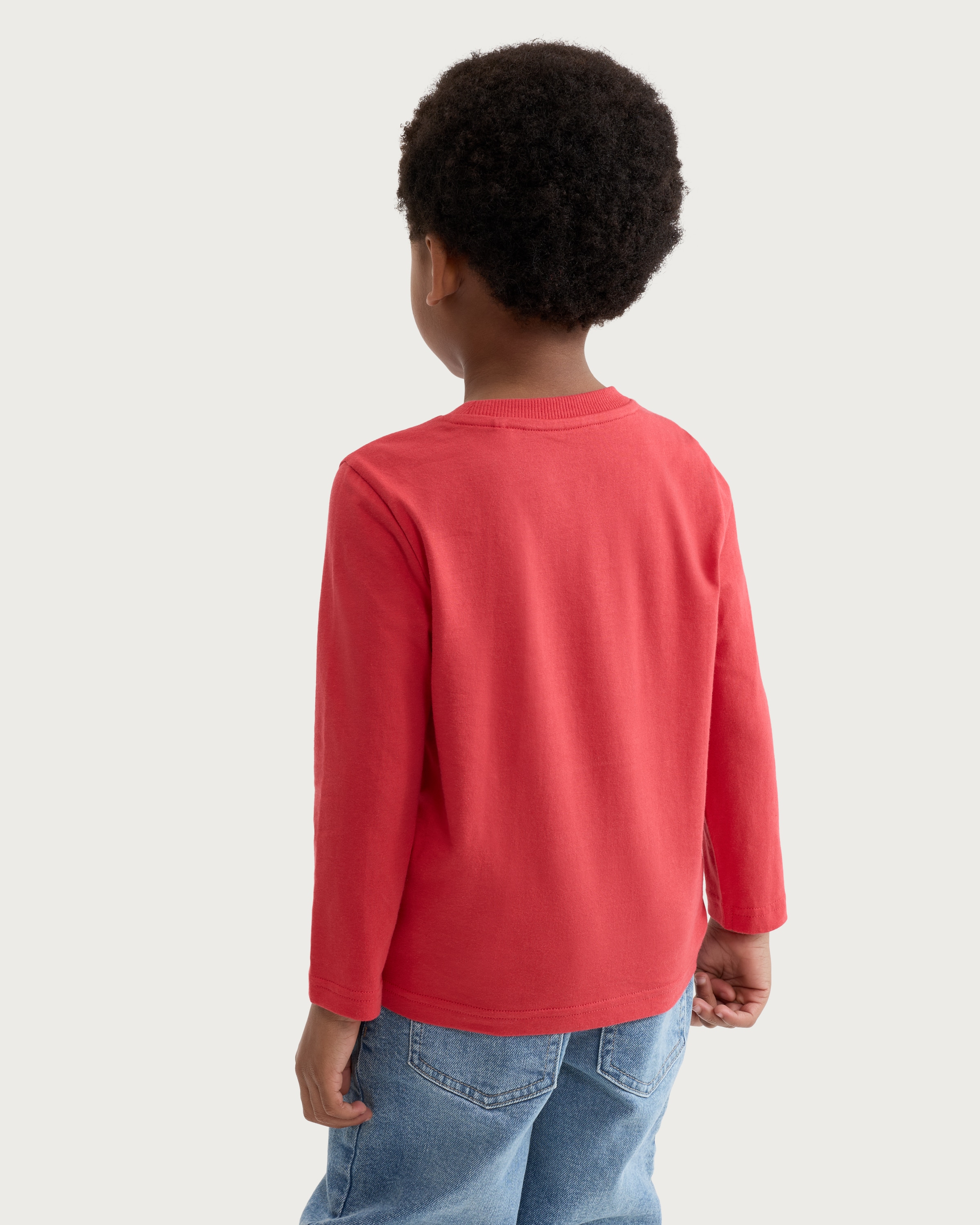 Mr Men and Little Miss Mr. Strong Pure Cotton Long Sleeved Top in Red thumbnail 3