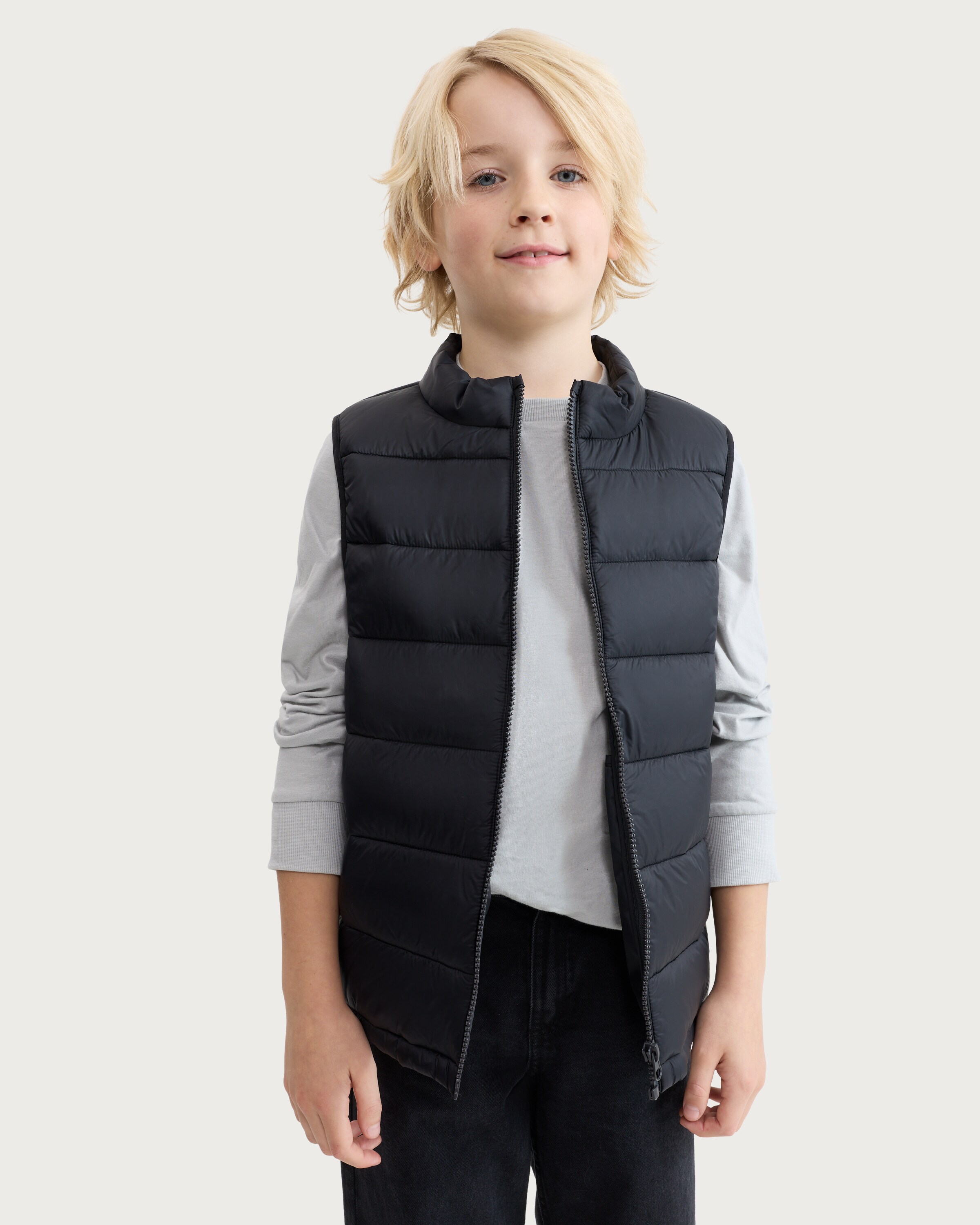 F&F Boys 2-Piece Hooded Jacket and Padded Gilet Set in Grey thumbnail 4