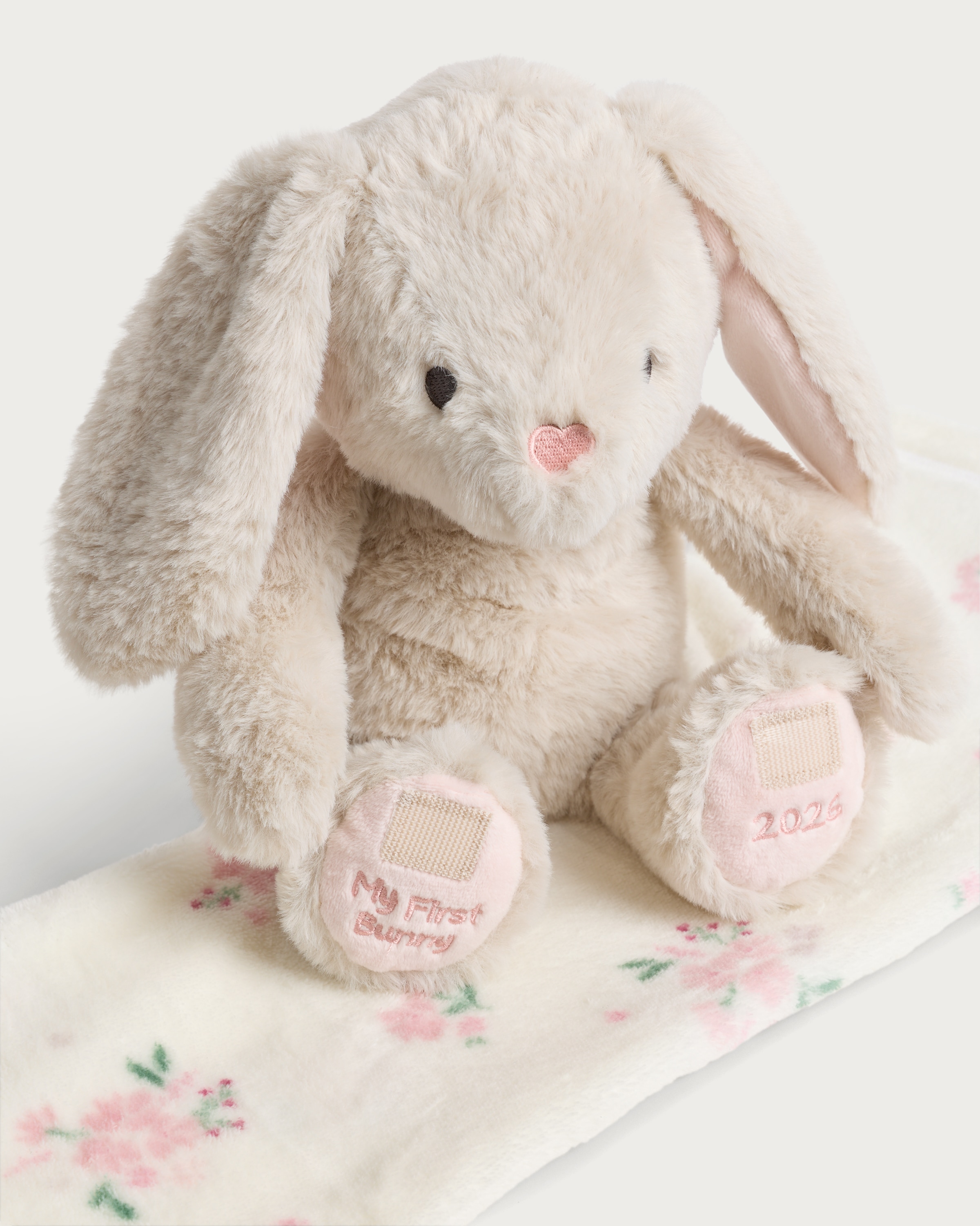 F&F My First Bunny Plush Toy with Blanket in Pink thumbnail 2