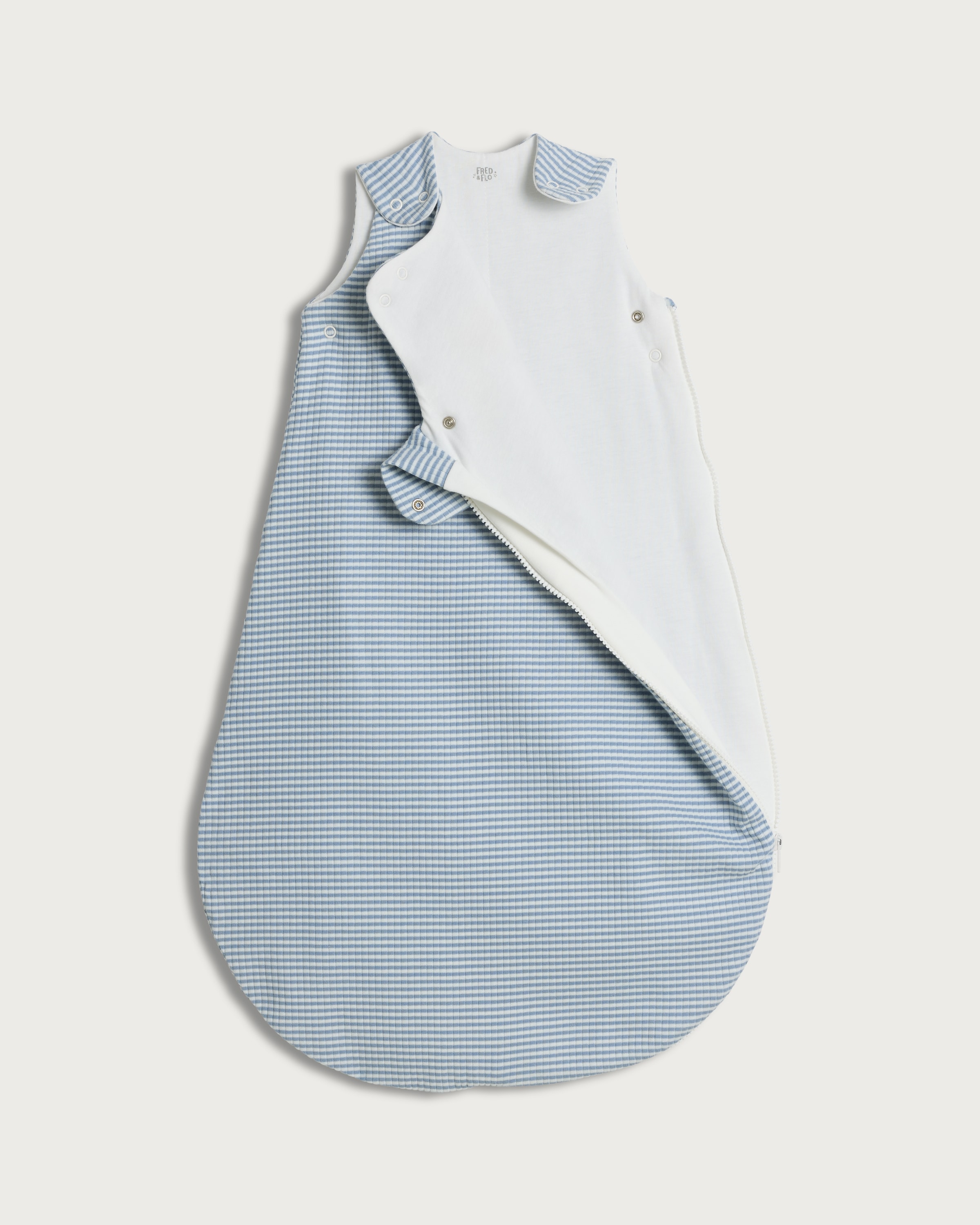 F&F Baby Cotton Rich Striped Animal Friends 1.5 Tog Sleeping Bag in Blue thumbnail 3