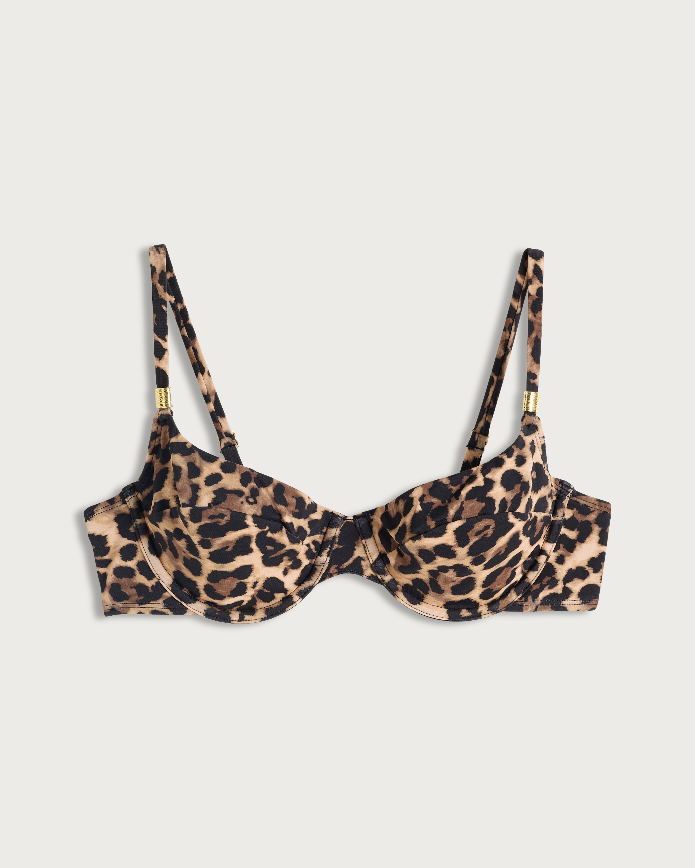 F&F Leopard Print Wired Bikini Top in Multi Brown thumbnail 4