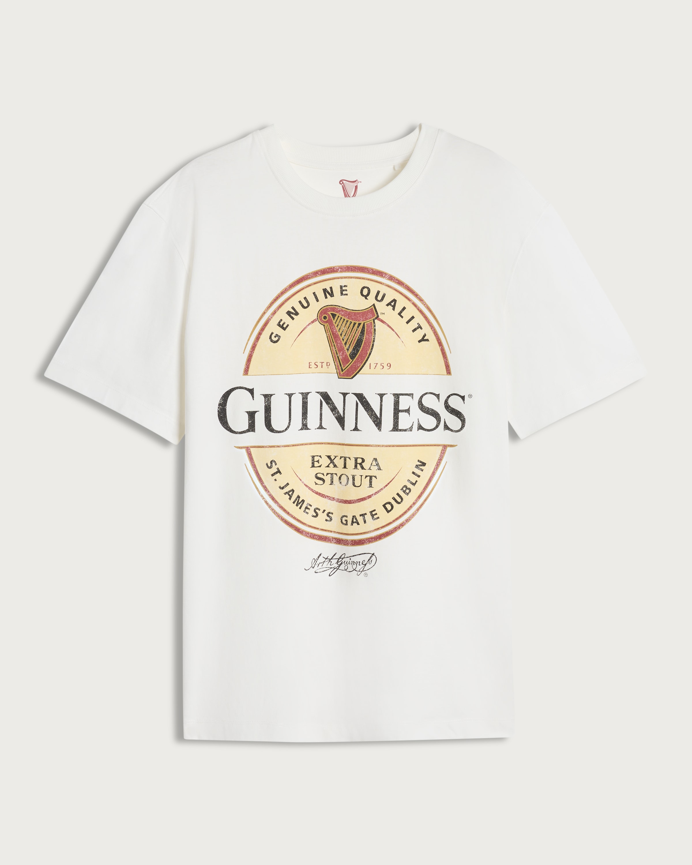 Guinness Extra Stout Print Pure Cotton T-Shirt in Cream thumbnail 4
