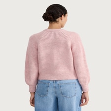 F&F Ribbed Button-Up Cardigan in Pink thumbnail 3