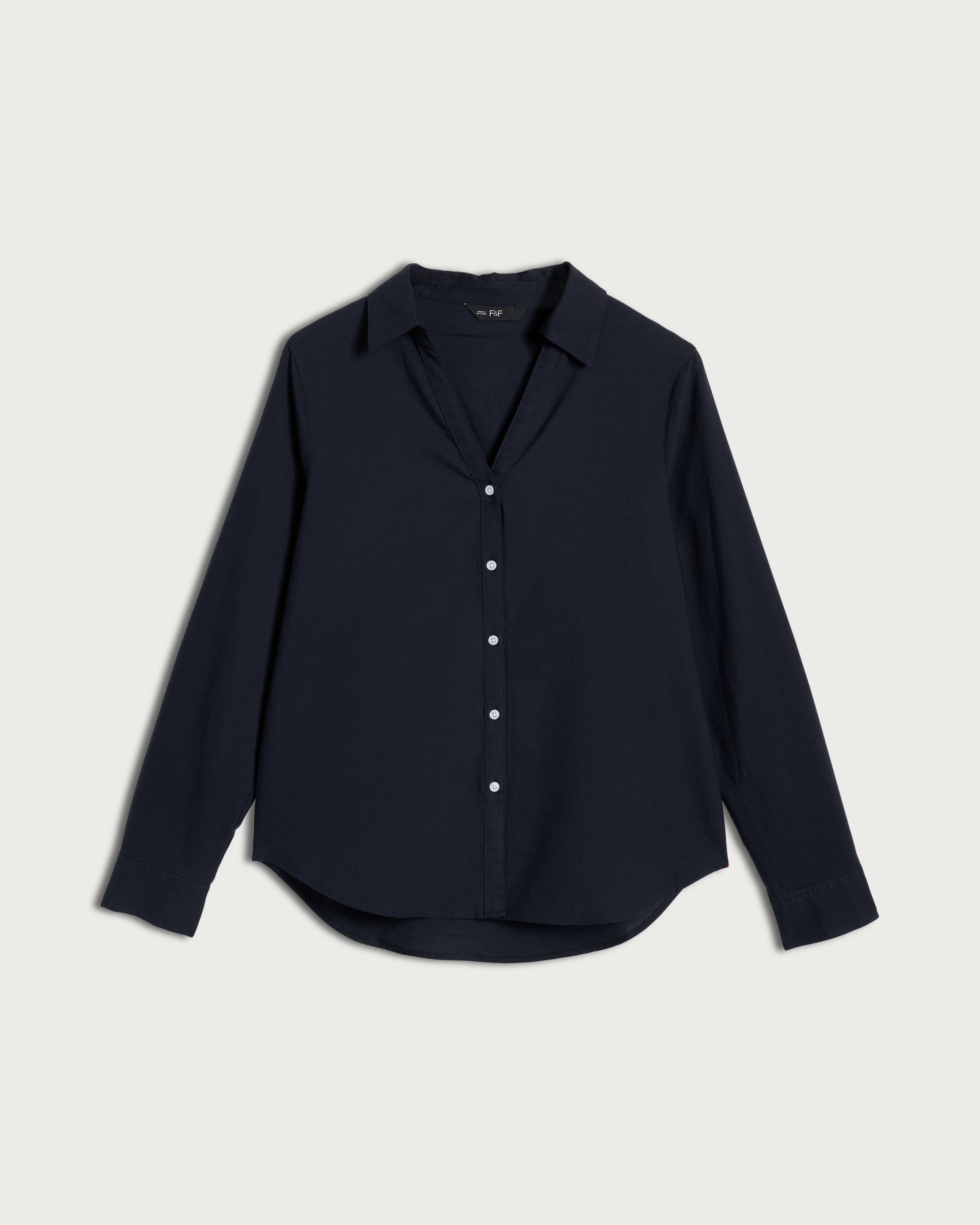 F&F Pure Cotton Stripe Print Slim Fit Shirt in Navy thumbnail 4