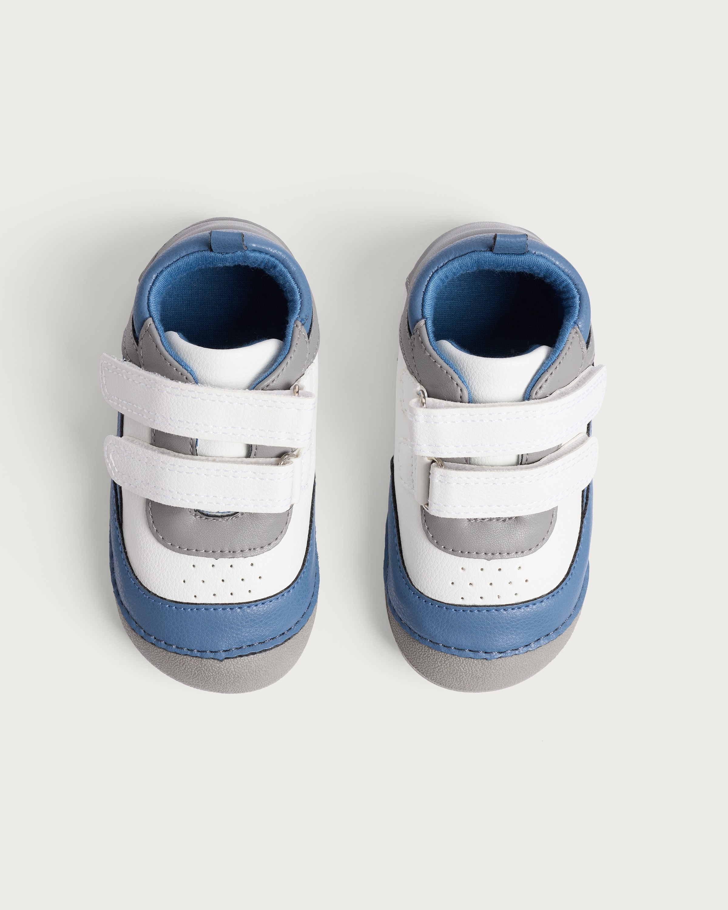 F&F Baby Colour Block Strap Fastening Pre Walker Shoes in Blue thumbnail 2