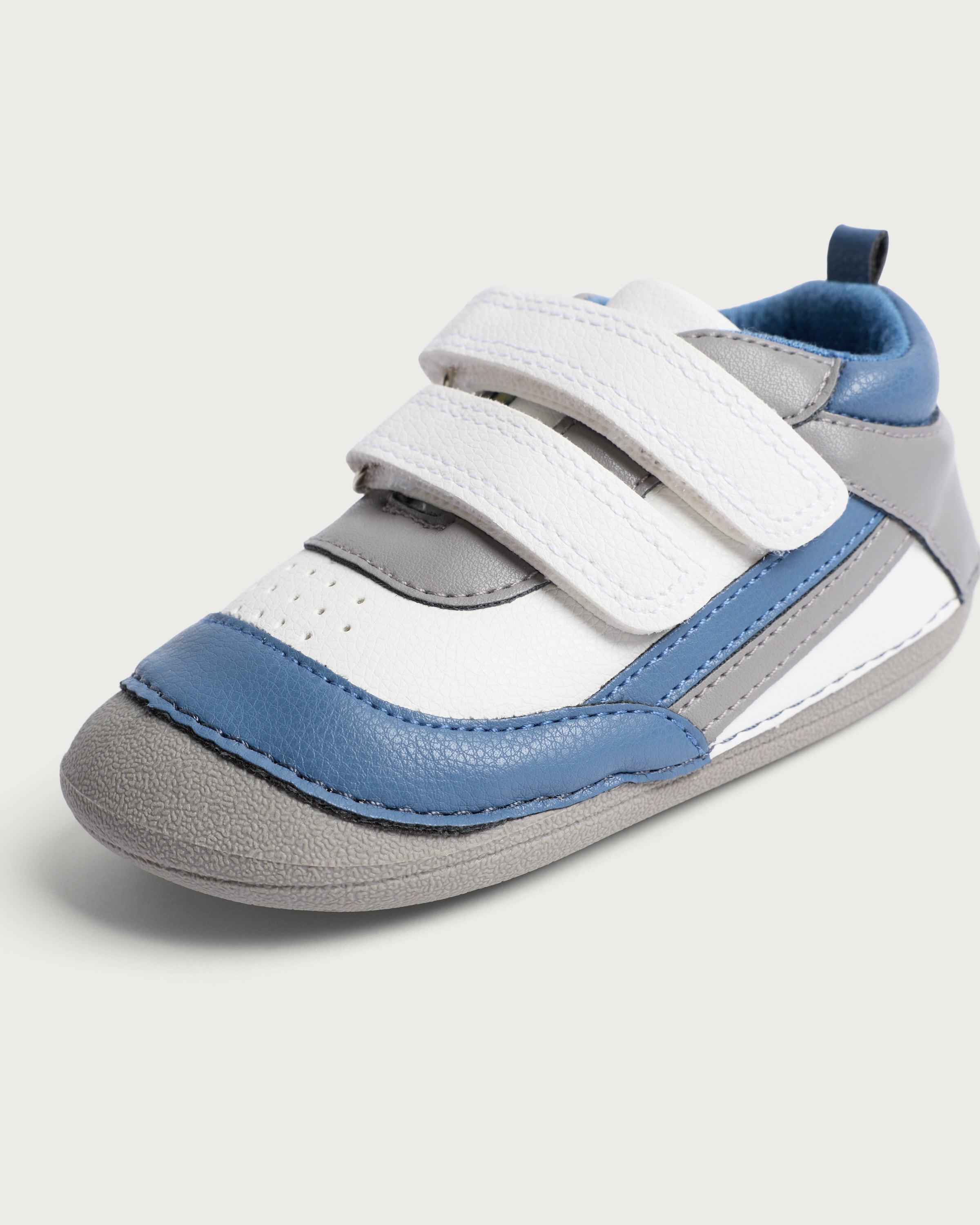 F&F Baby Colour Block Strap Fastening Pre Walker Shoes in Blue thumbnail 3