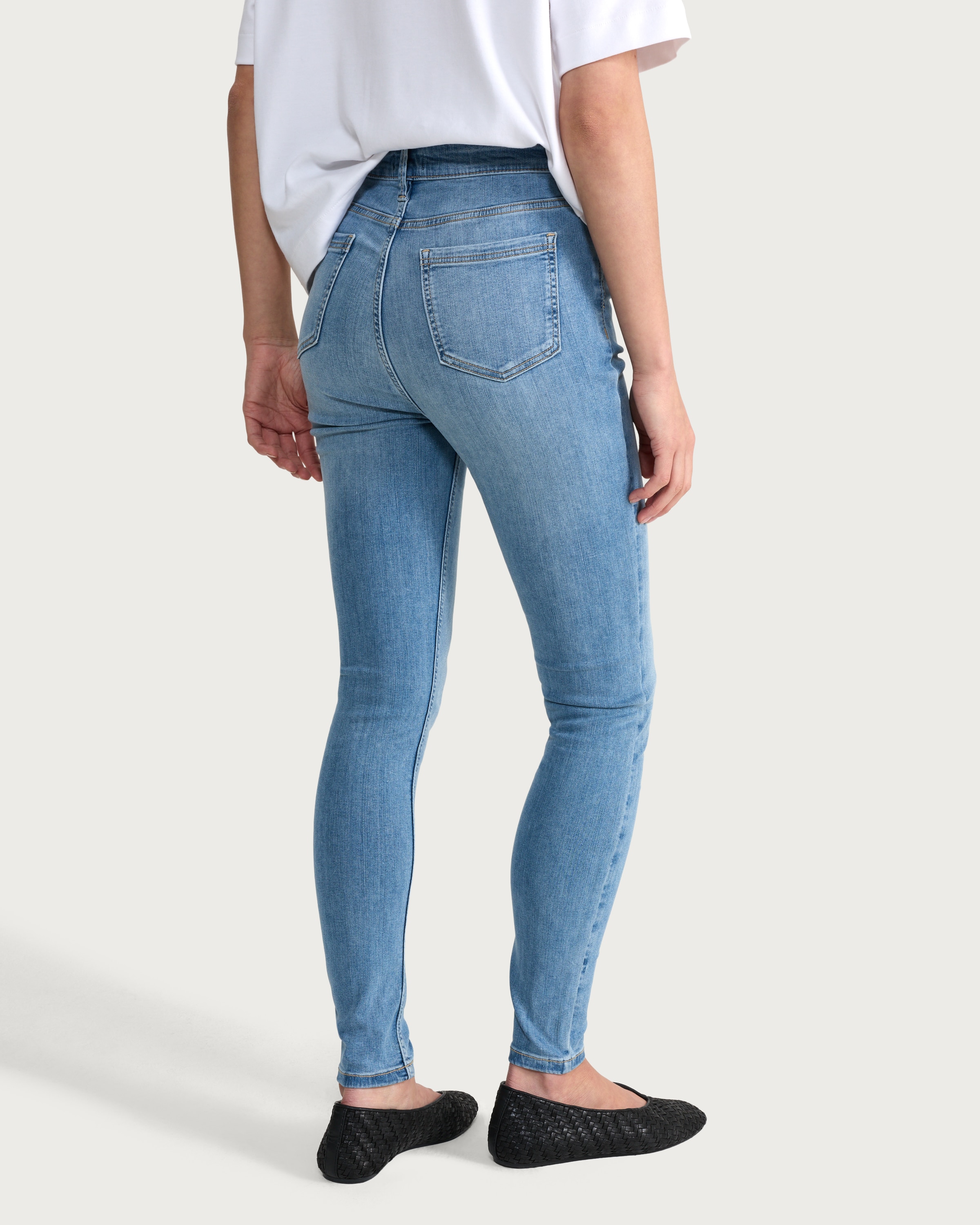 F&F Contour High Rise Skinny Fit Jeans in Blue thumbnail 2