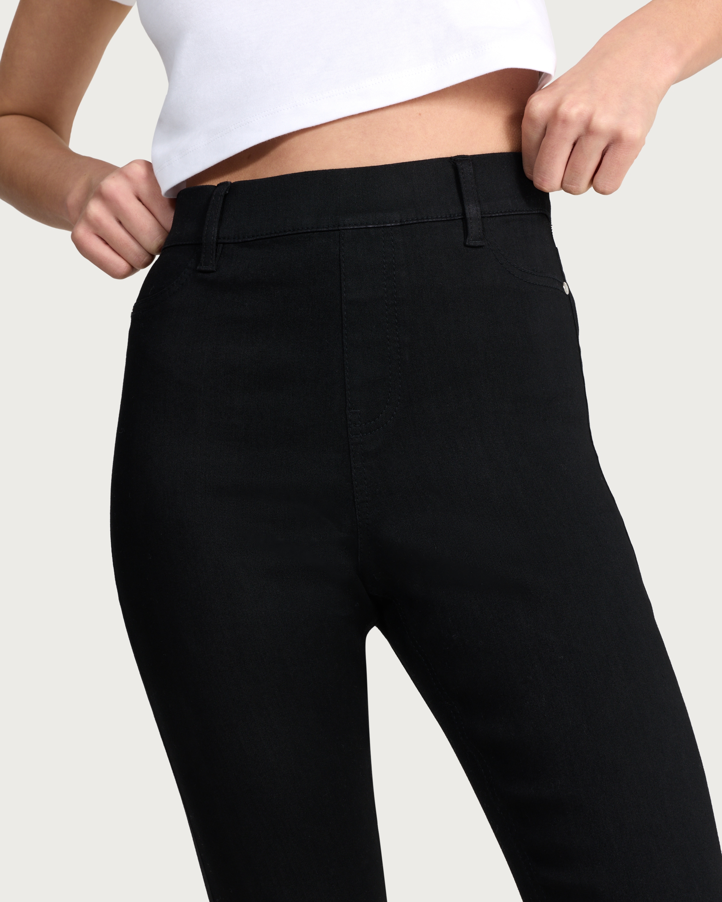 F&F High Rise Skinny Fit Jeggings in Black thumbnail 2