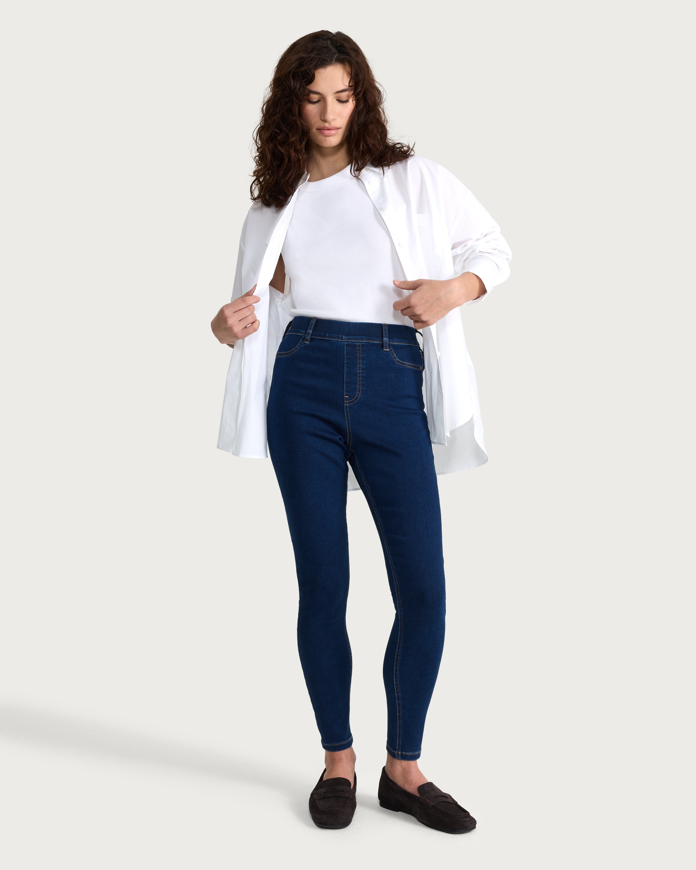 F&F High Rise Skinny Fit Jeggings in Navy