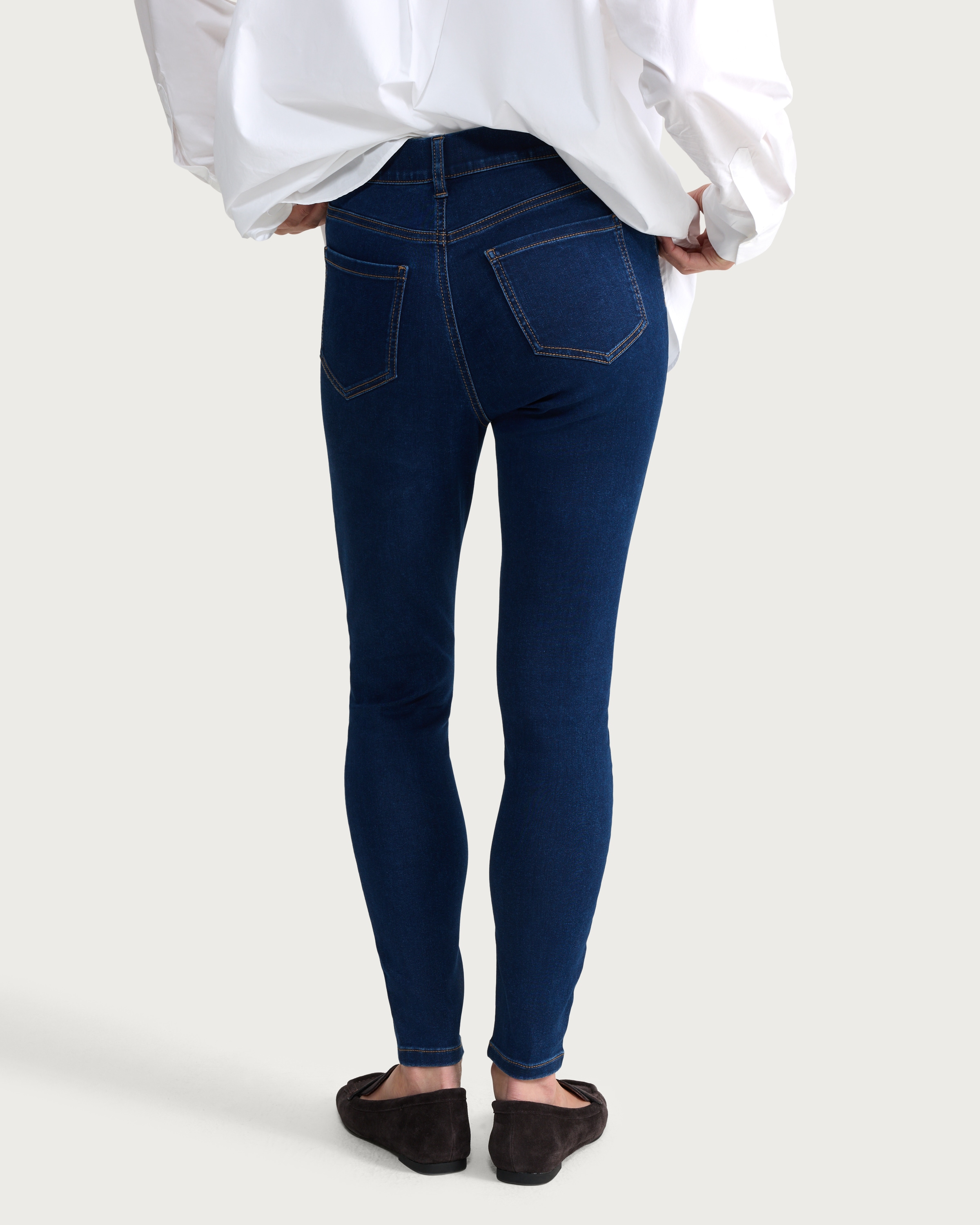 F&F High Rise Skinny Fit Jeggings in Navy thumbnail 2