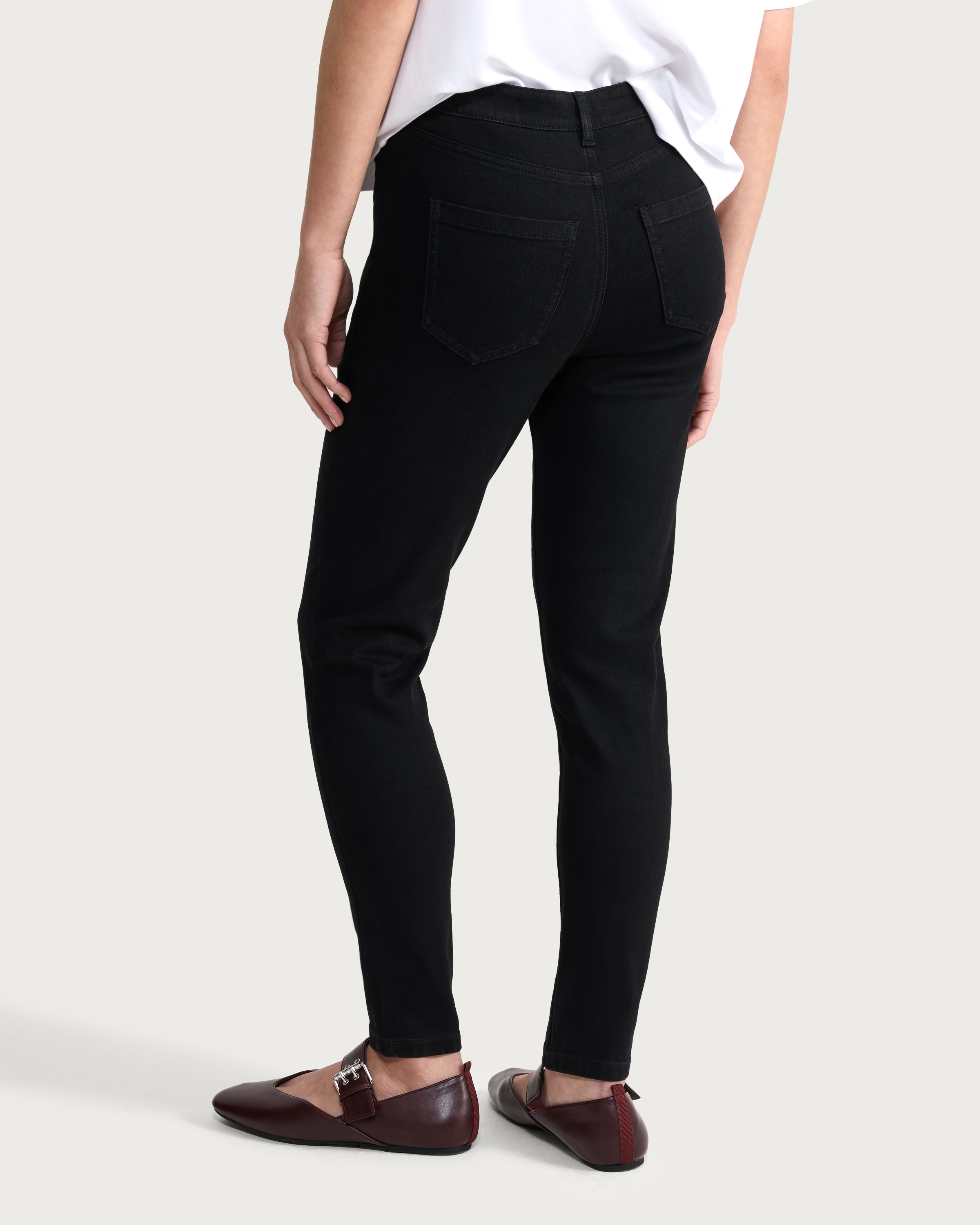 F&F High Rise Skinny Fit Jeans in Black thumbnail 3