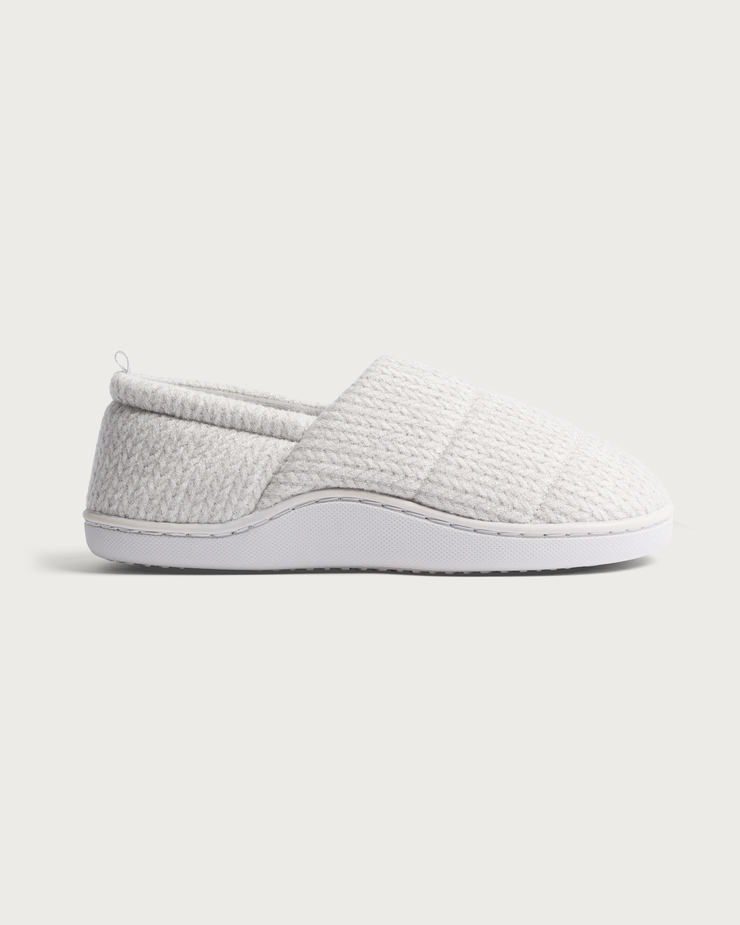 F&F Quilted Embossed Slippers in Grey