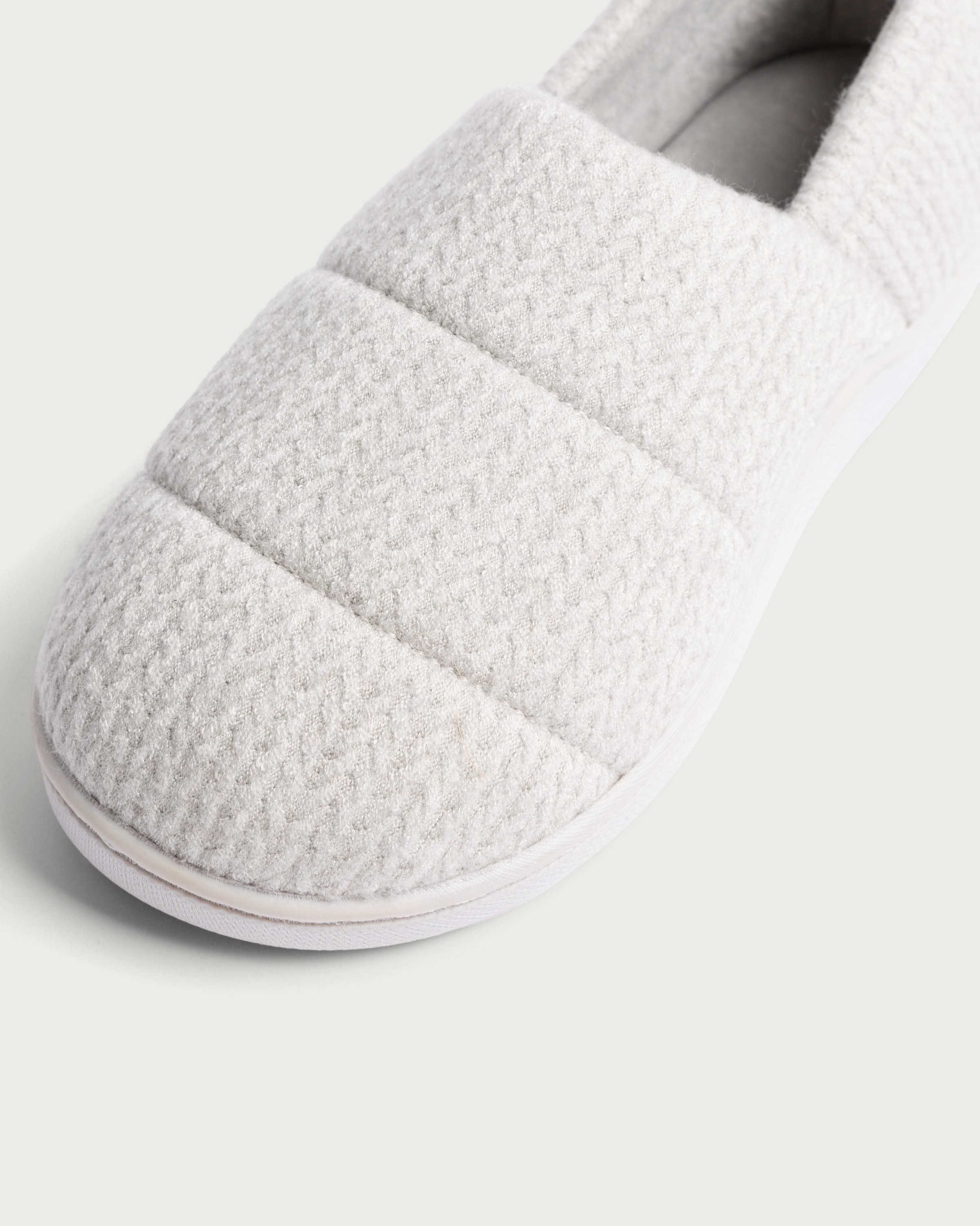 F&F Quilted Embossed Slippers in Grey thumbnail 3